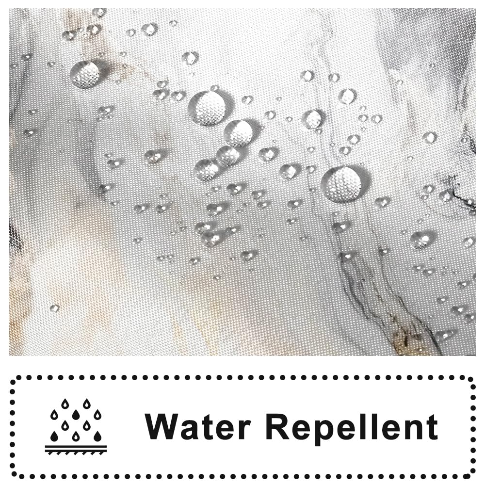 Ruelvth Stall Shower Curtain, White And Gray Marble Small Shower Curtain Modern Waterproof Fabric Rv Shower Curtain Set With Hoo