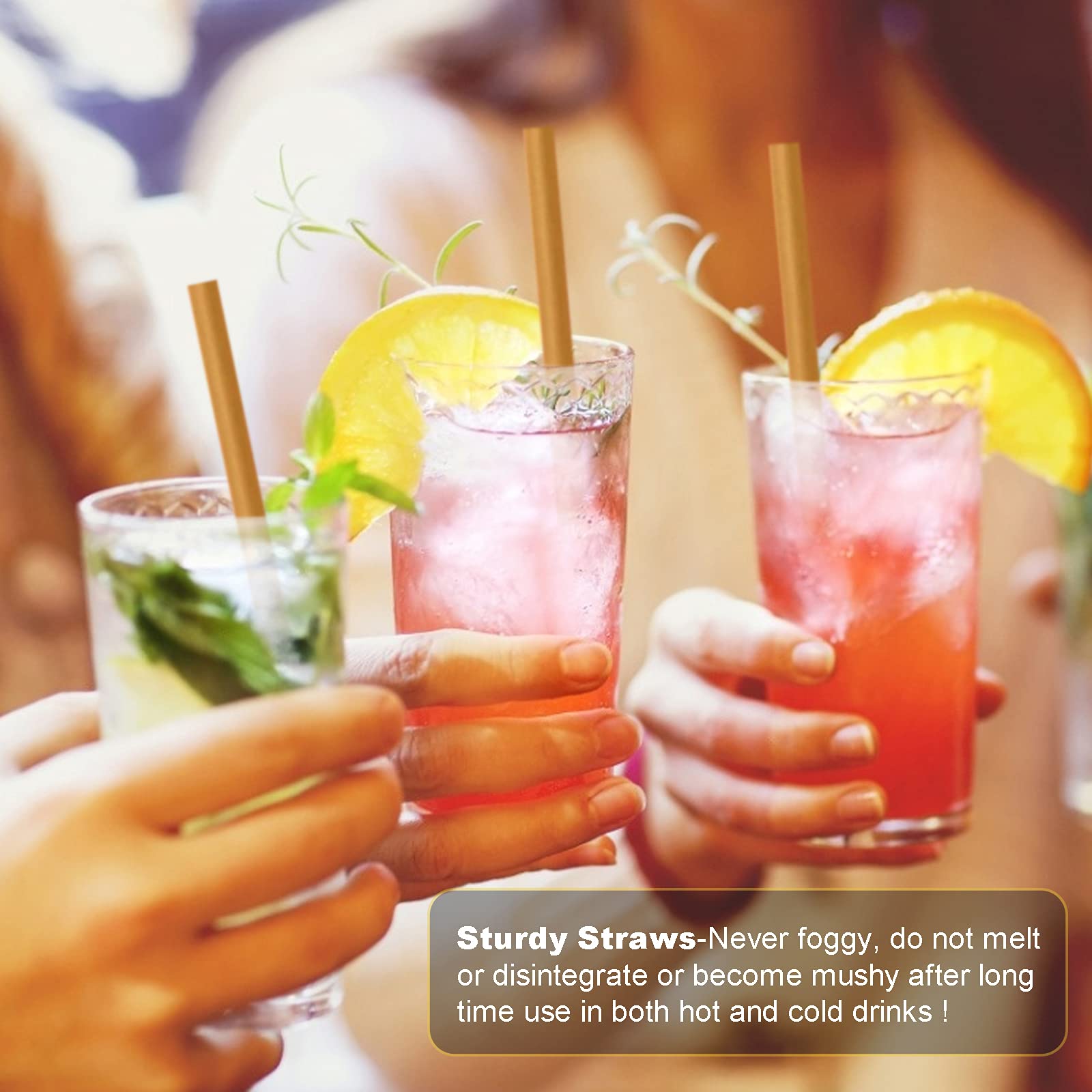 600Pcs Sugarcane Straws 8 Inch Compostable Straws Biodegradable Eco-Friendly Drinking Straws Plasticless Sturdy Smoothie Straws