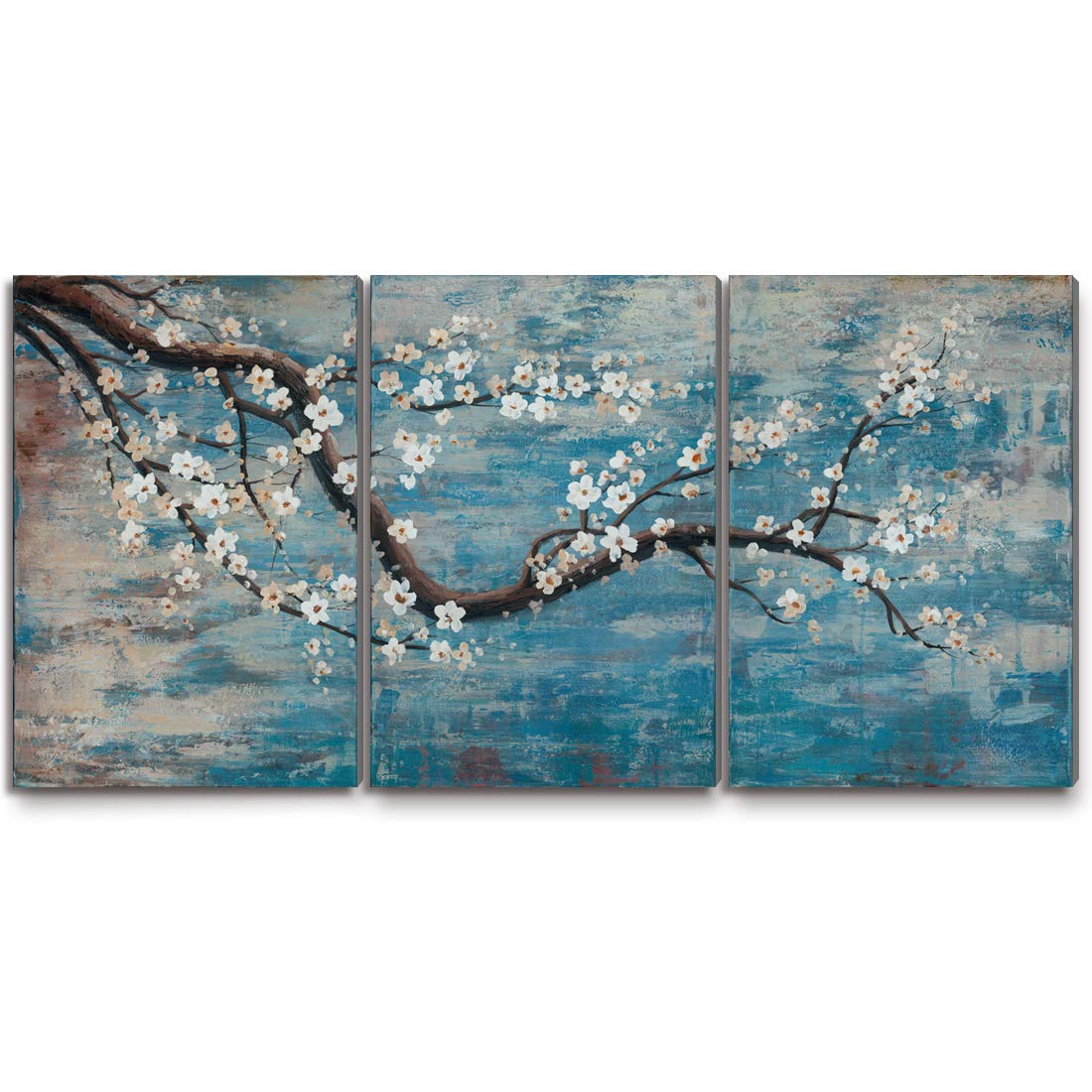 Wall Art For Living Room 100% Hand-Painted Flower Oil Painting On Canvas Gallery Wrapped Large Framed Floral Plum Blossom Tree T