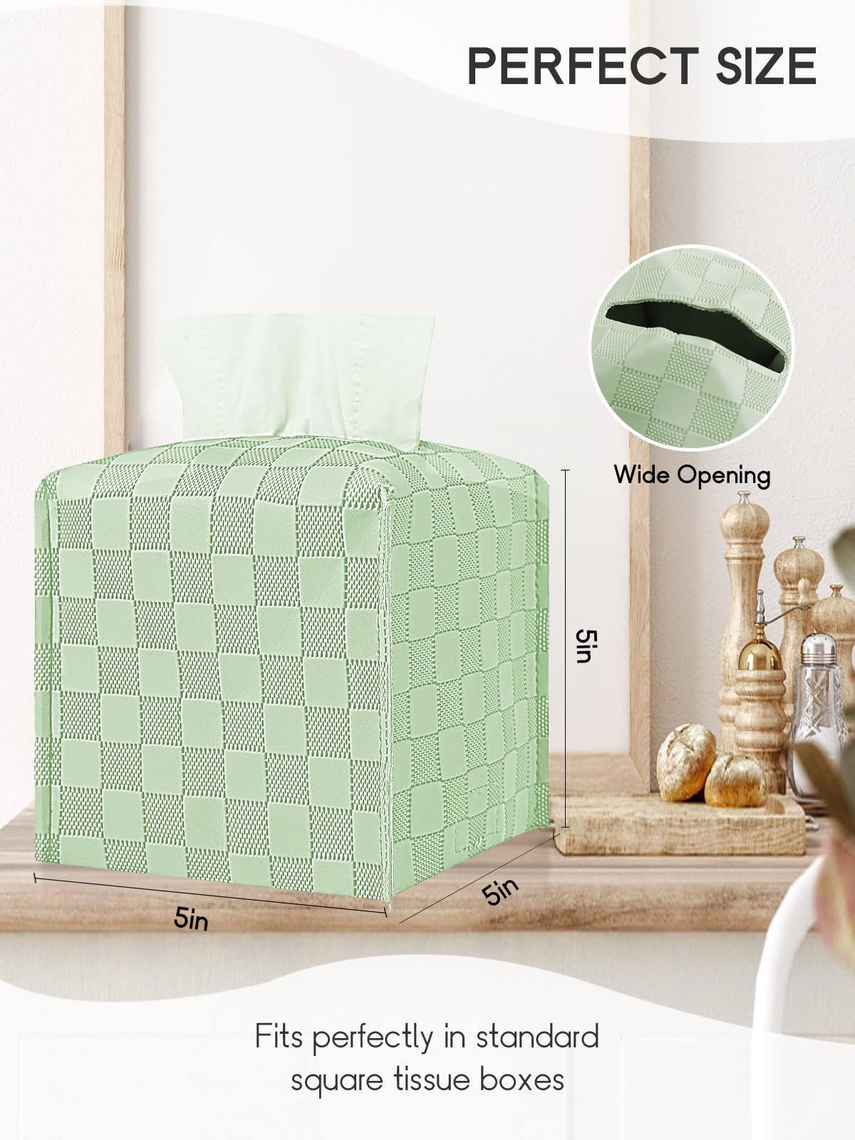 Tissue Box Cover, Tissue Box Holder Square, Tissue Holders Decorative Organizer For Home Decor, Tabletop And Car, 5''X5''X5'' (G