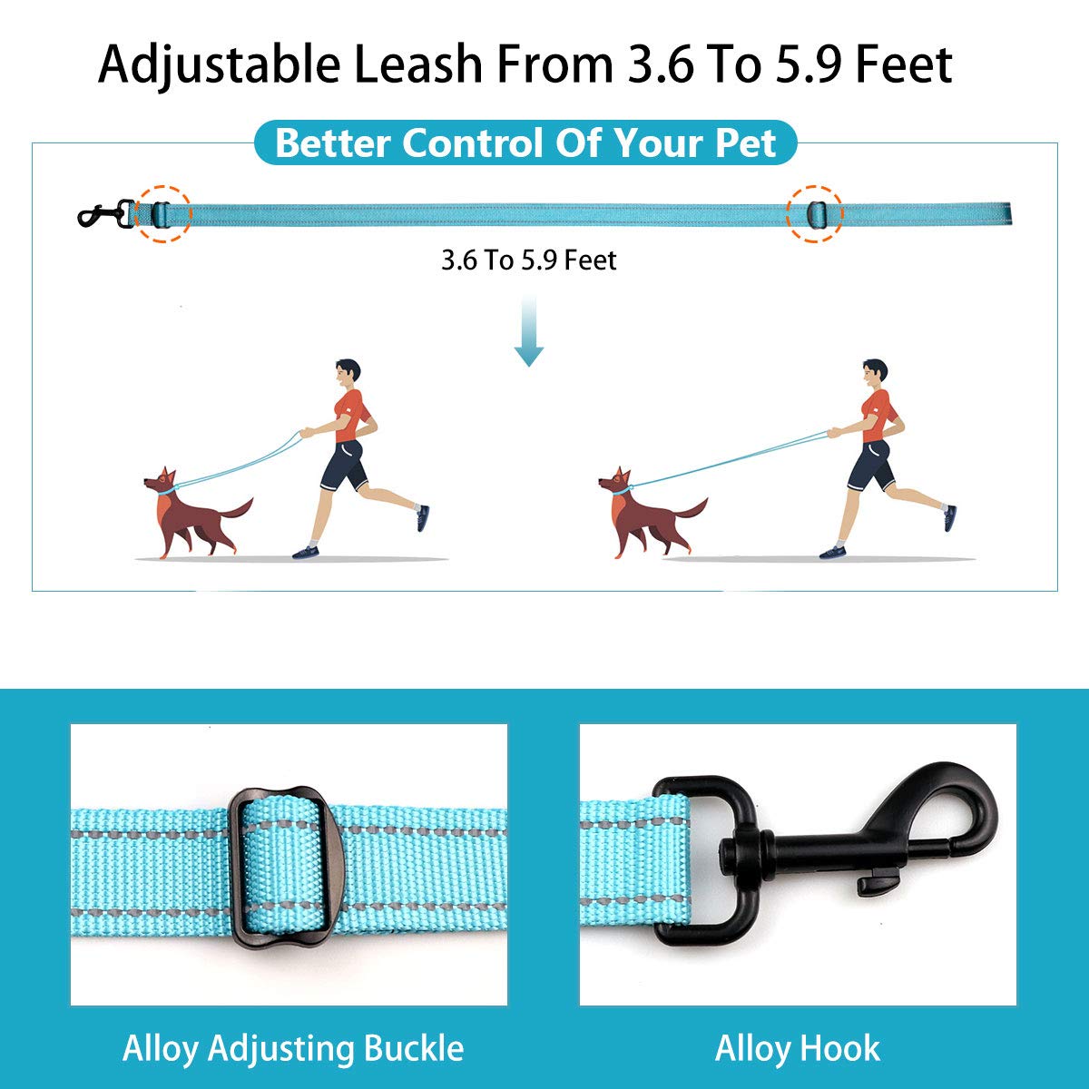 Reflective Dog Collar And Leash Set With Safety Locking Buckle Nylon Pet Collars Adjustable For Small Medium Large Dogs 3 Sizes(