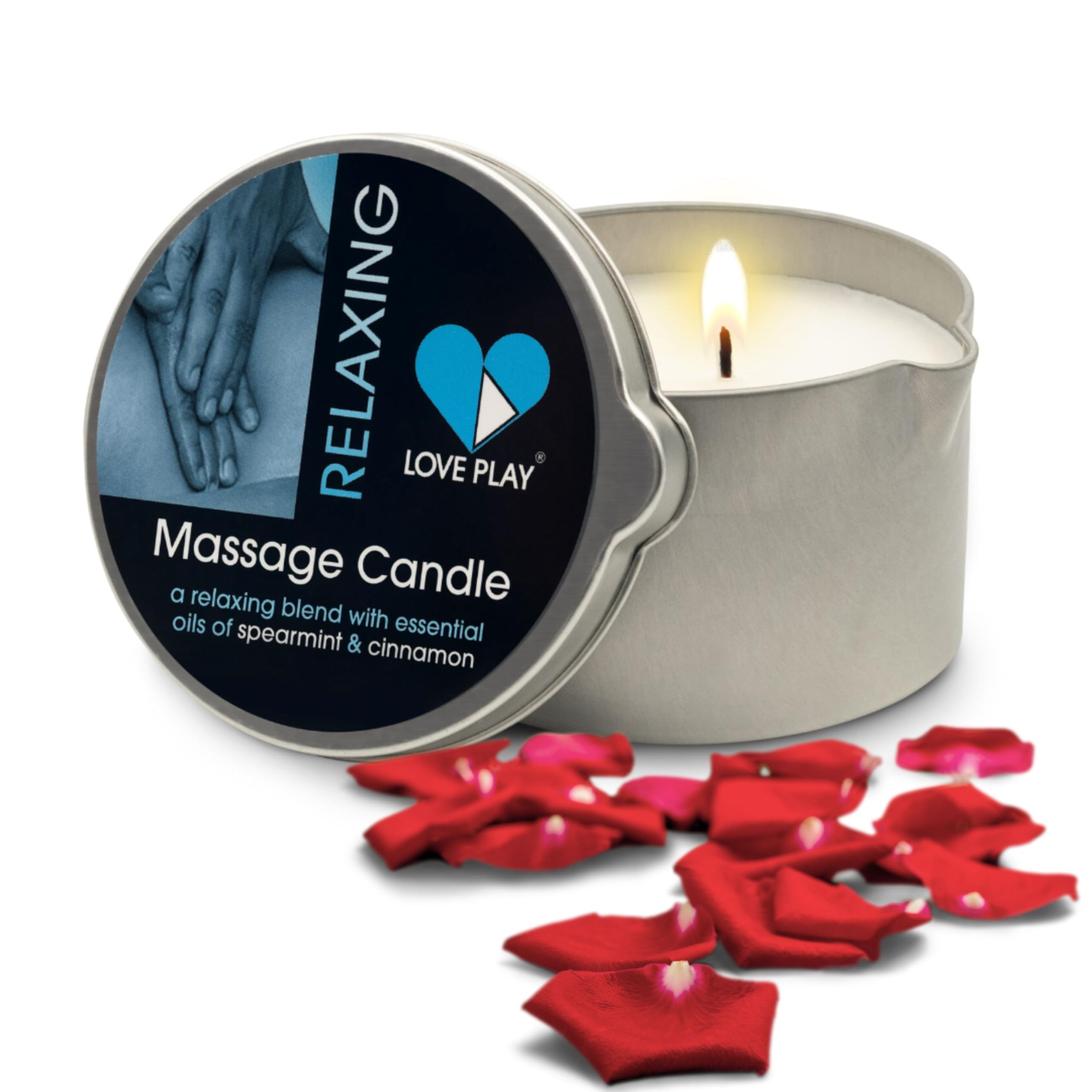 LOVE PLAY Relaxing Massage Candle - Moisturizing Body Oil Candle for Couples and Home Spa - Luxurious & Hydrating Skin Care Body