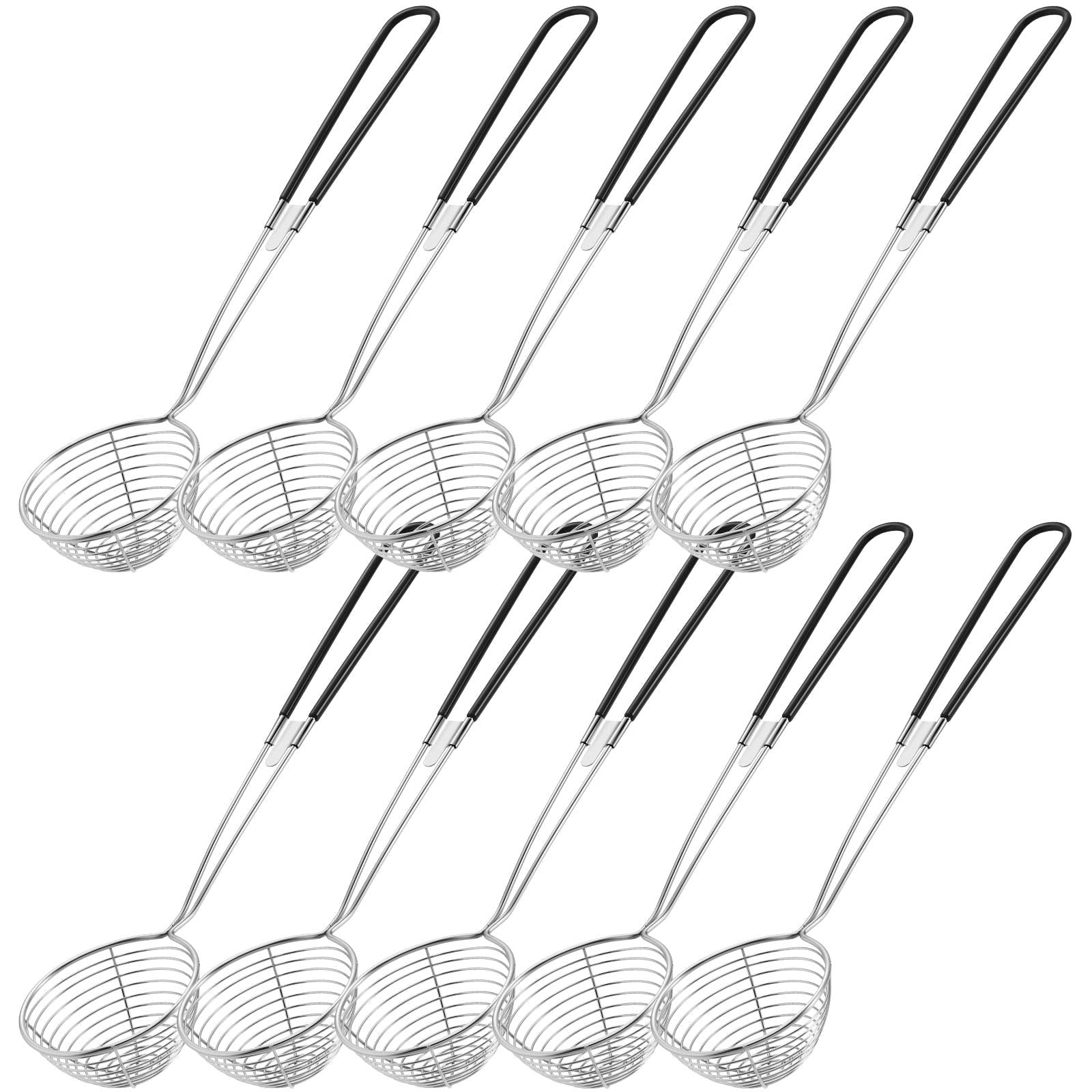 Geiserailie Hot Pot Strainer Scoops, Stainless Steel Hot Pot Strainer Spoons 2.5 Inch Mini Mesh Skimmer Spoon Asian Ladle With H