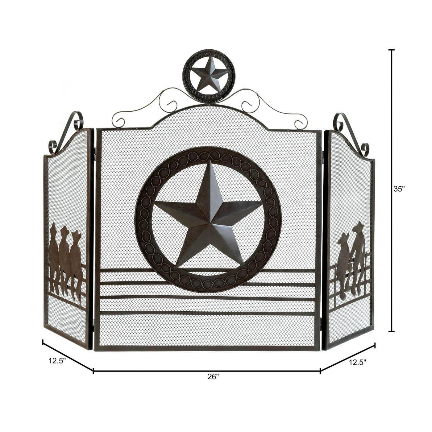 Accent Plus Lone Star Fireplace Screen 26.5X13.5X35