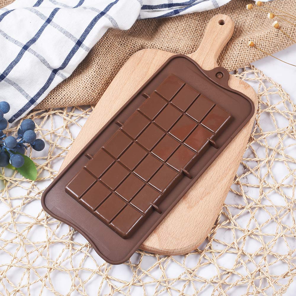 Newk Chocolate Silicone Molds, Break-Apart Candy And Energy Bar Silicone Molds, Pack Of 6