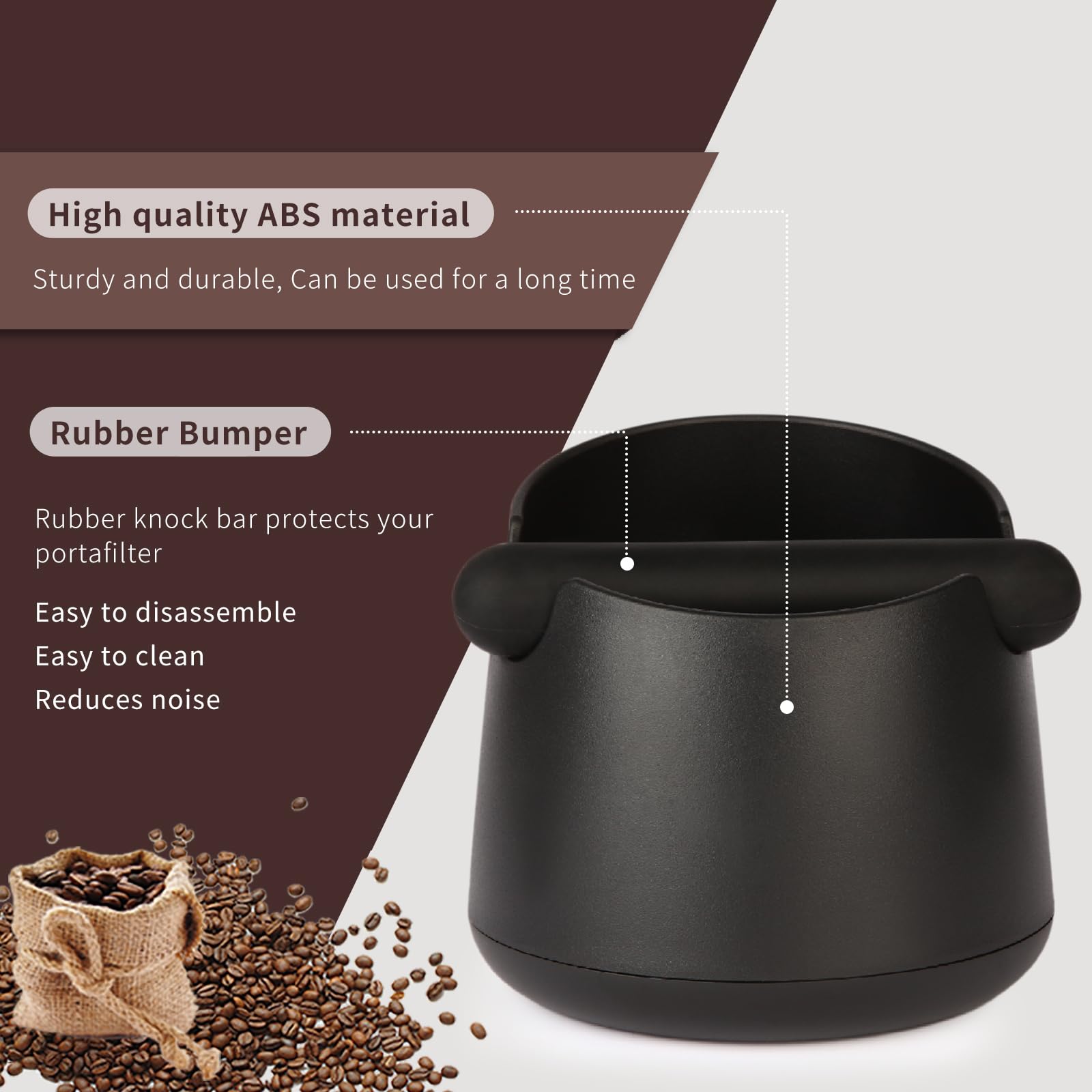 Iaosen Knock Box Large Capacity Design Espresso Knock Box Tamping Mat Espresso Machine Accessories Set Of 2 With Removable Knock