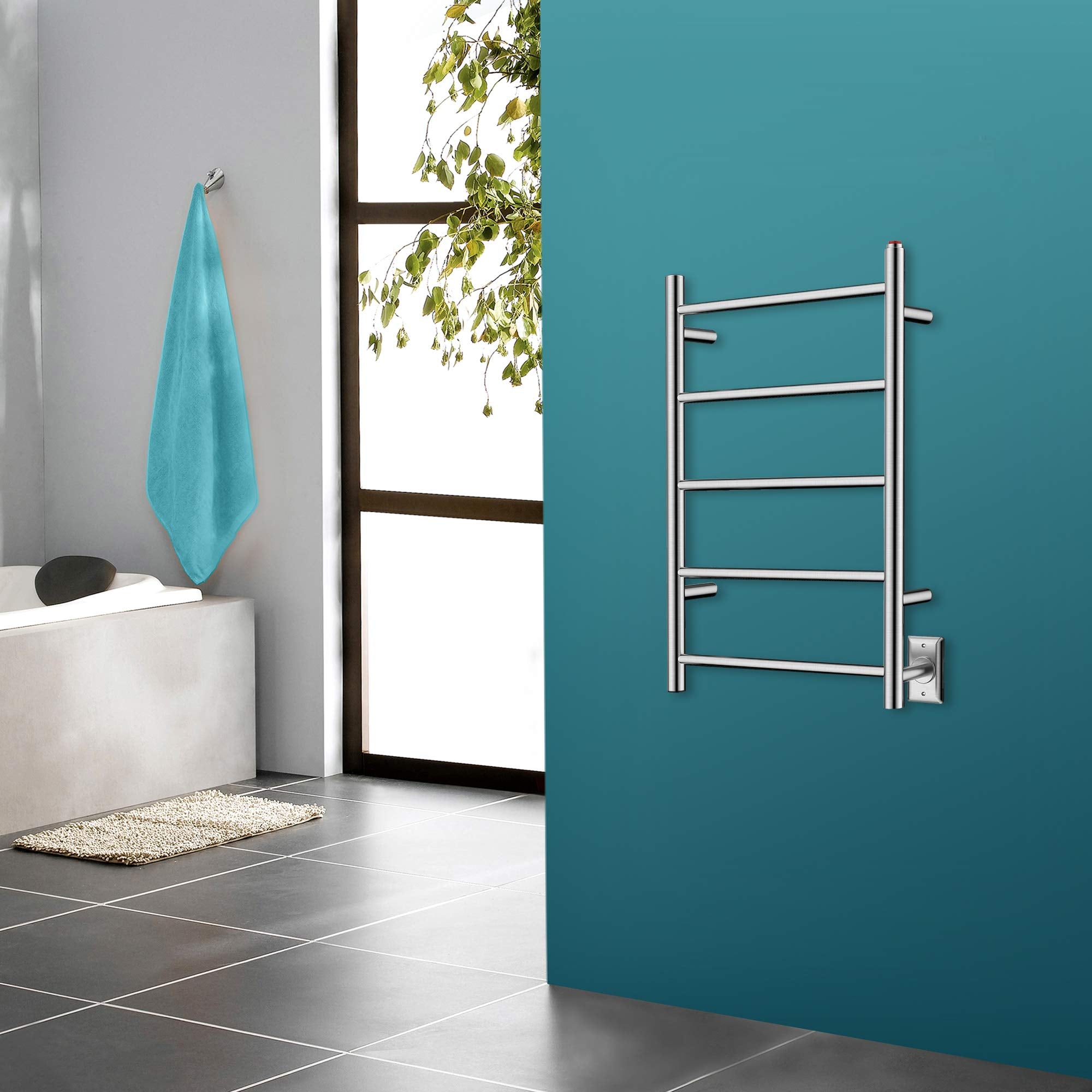 Kingston Brass TWW3720SN Templeton Freestanding/Wall Mount Hardwired or Plug-In Towel Warmer  Brushed