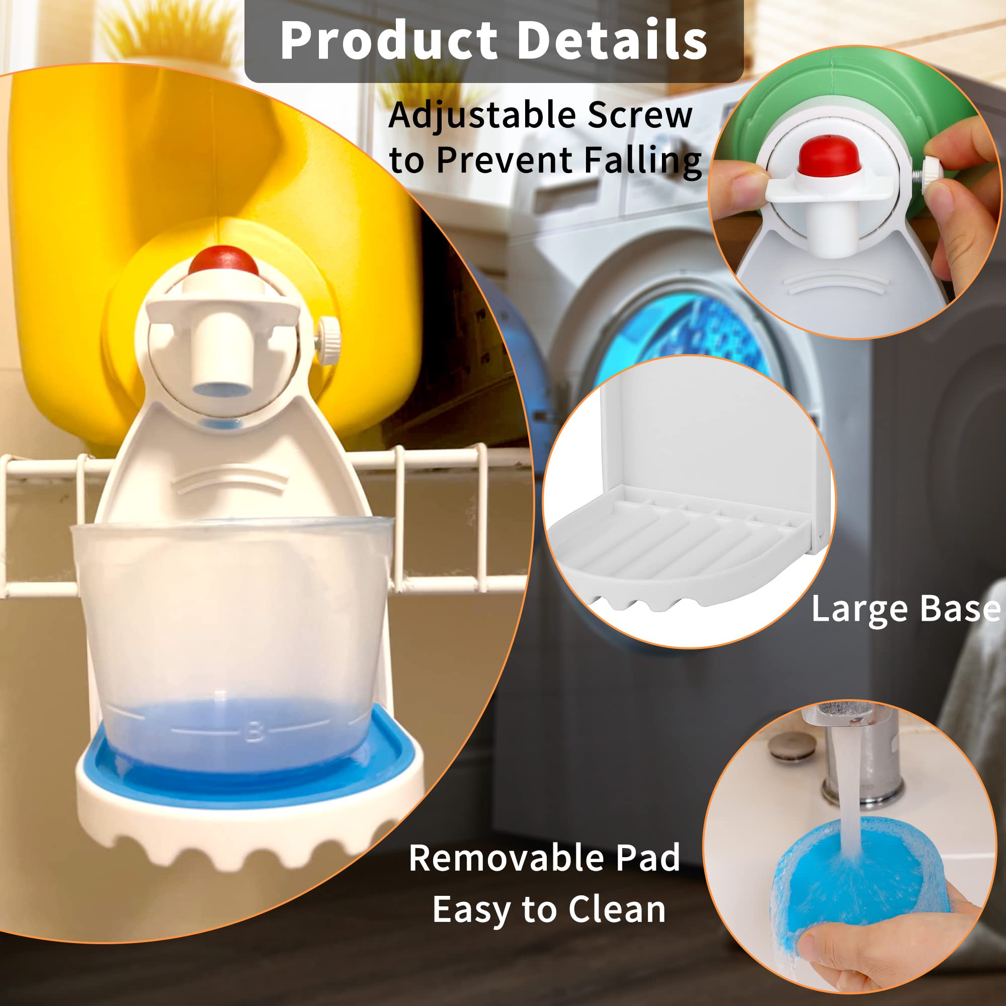 2 Pcs Laundry Liquid Detergent Cup Holder Dulinkas Drip Catcher Tray Fabric Softener Drip Catcher Soap Holder Tray Cup Laundry C