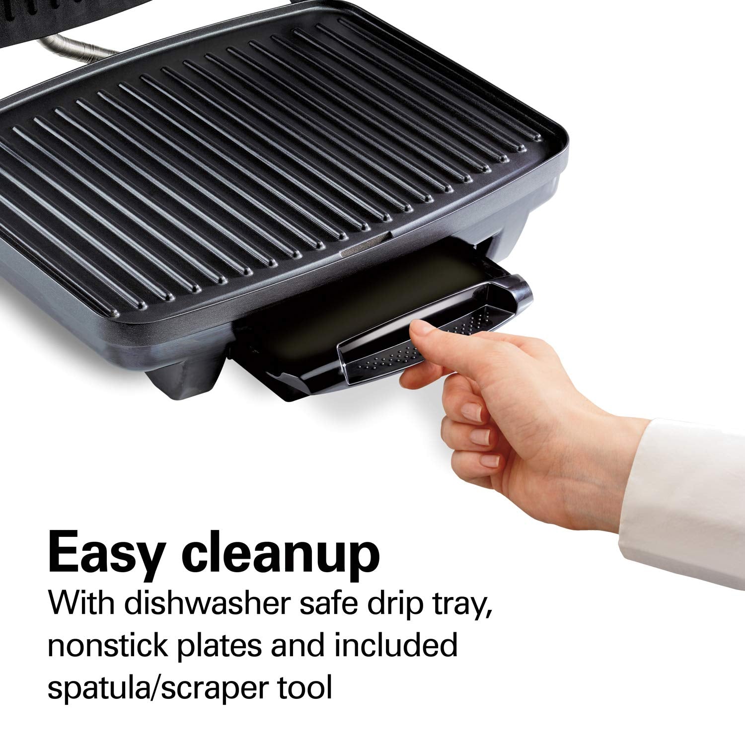 Hamilton Beach Panini Press, Sandwich Maker & Electric Indoor Grill, Upright Storage, Nonstick Easy Clean Grids, Stainless Steel