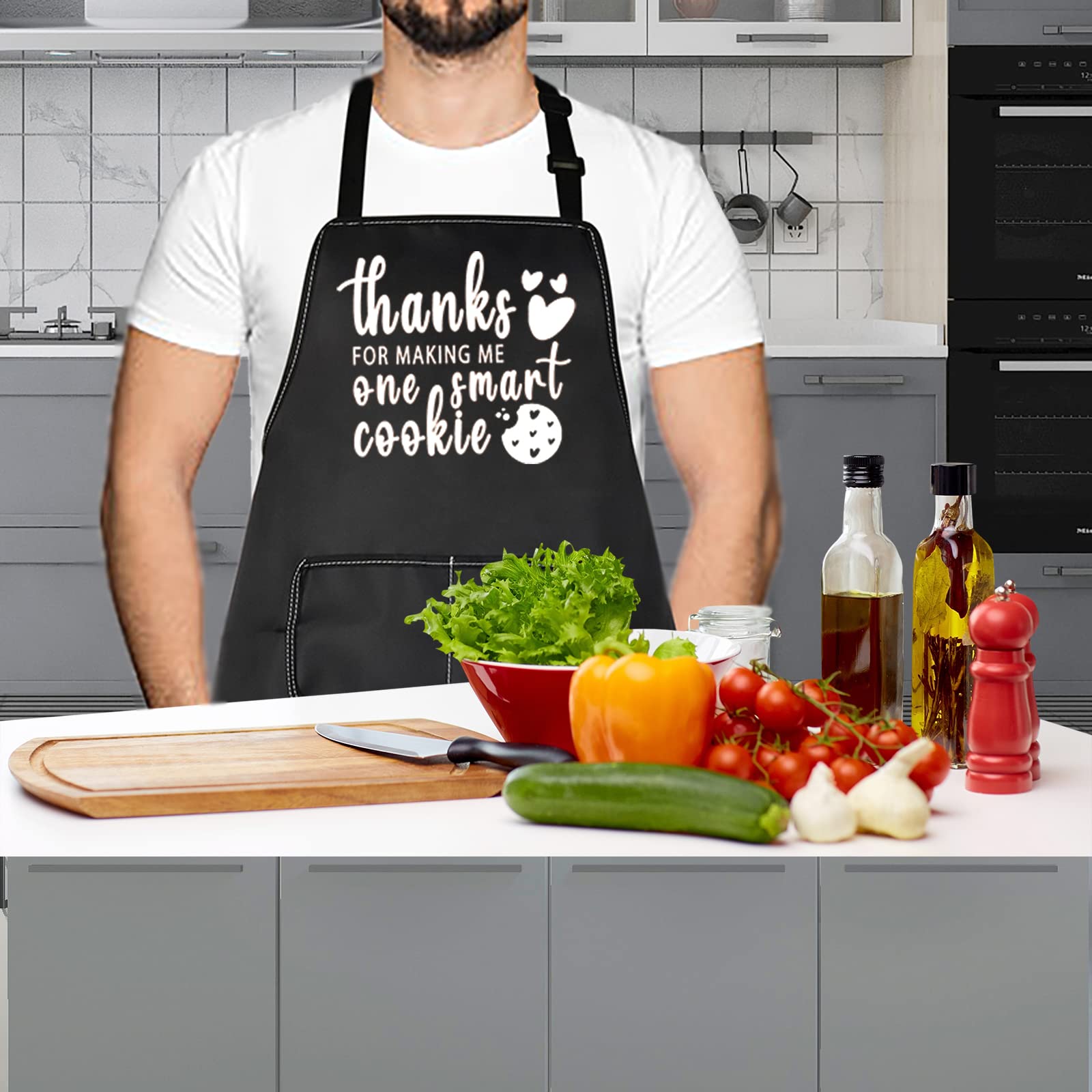 Levlo Teacher Appreciation Gift Thanks For Making Me One Smart Cookie Aprons Thanksgiving Gifts (Smart Cookie)