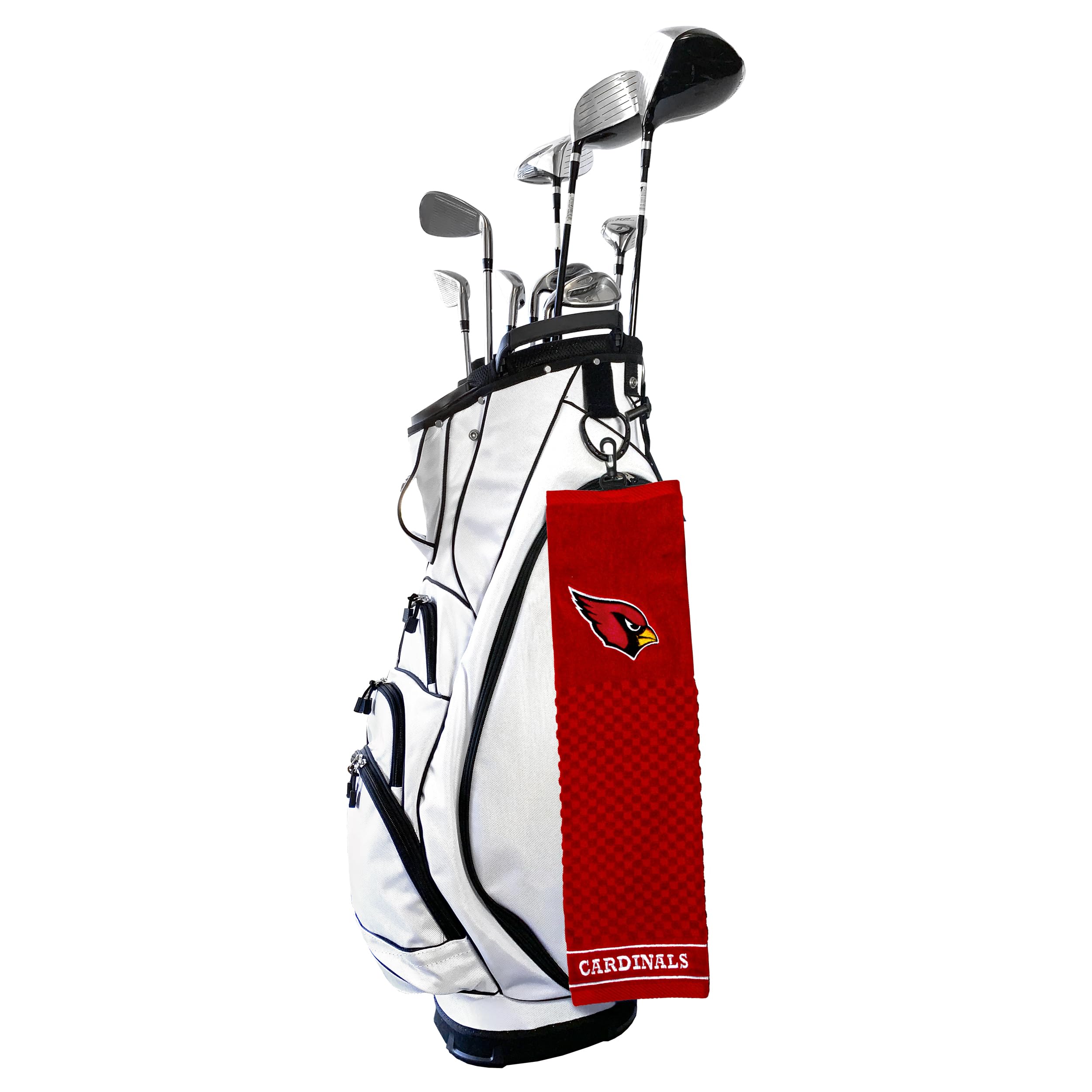 Team Golf Arizona Cardinals Embroidered Golf Towel, 100% Cotton, Checkered Scrubber Design
