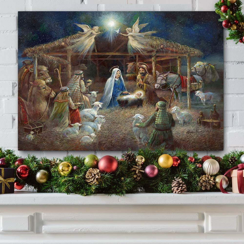 Renditions Gallery Canvas Wall Art Paintings & Prints Serene Christmas Sermon Rustic Festival Modern Wall Hanging Decorations Ar