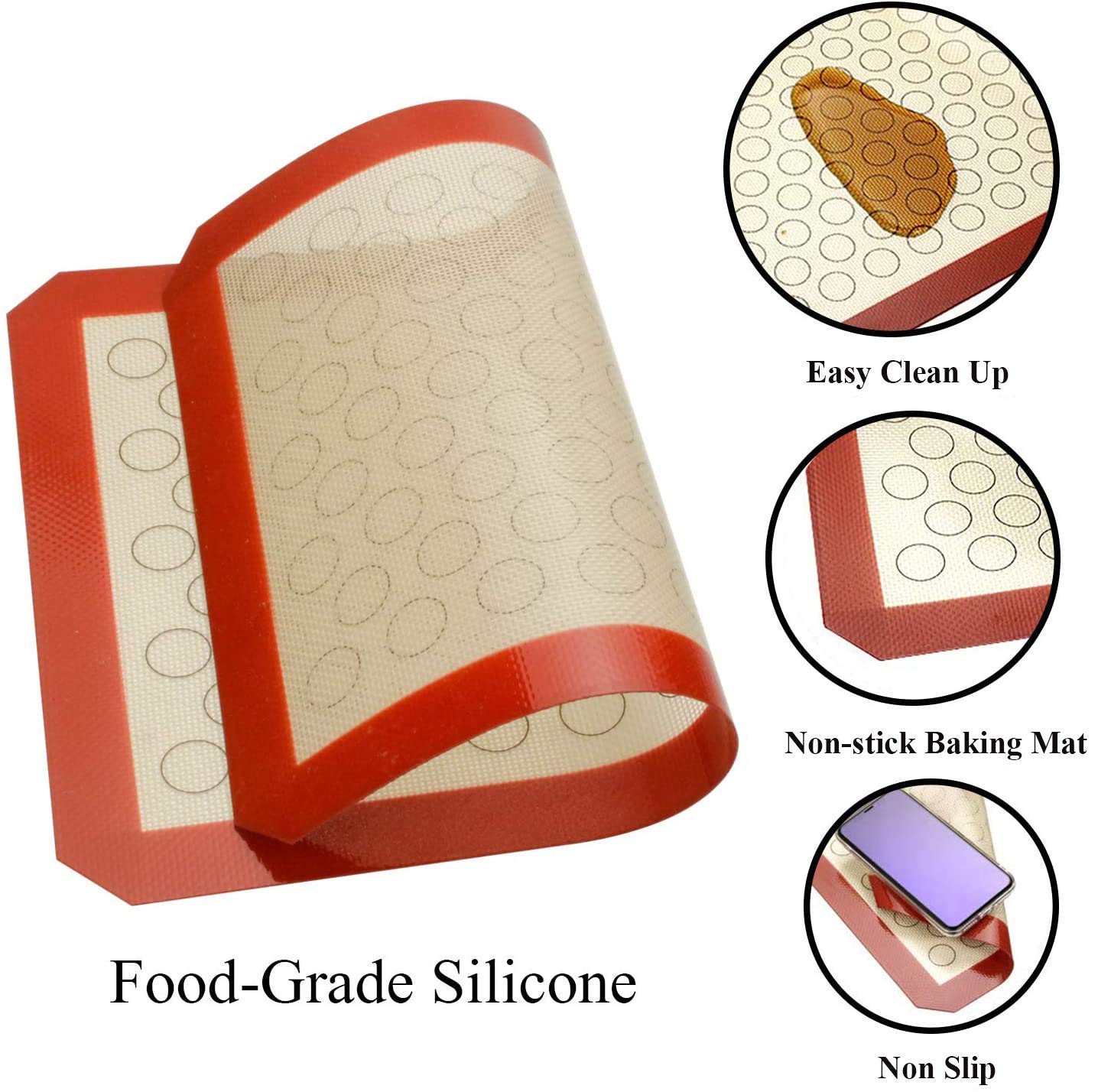 Wildone Baking Sheet With Silicone Mat Set, Set Of 4 (2 Sheets + 2 Mats), Wildone Stainless Steel Cookie Sheet Baking Pan With S