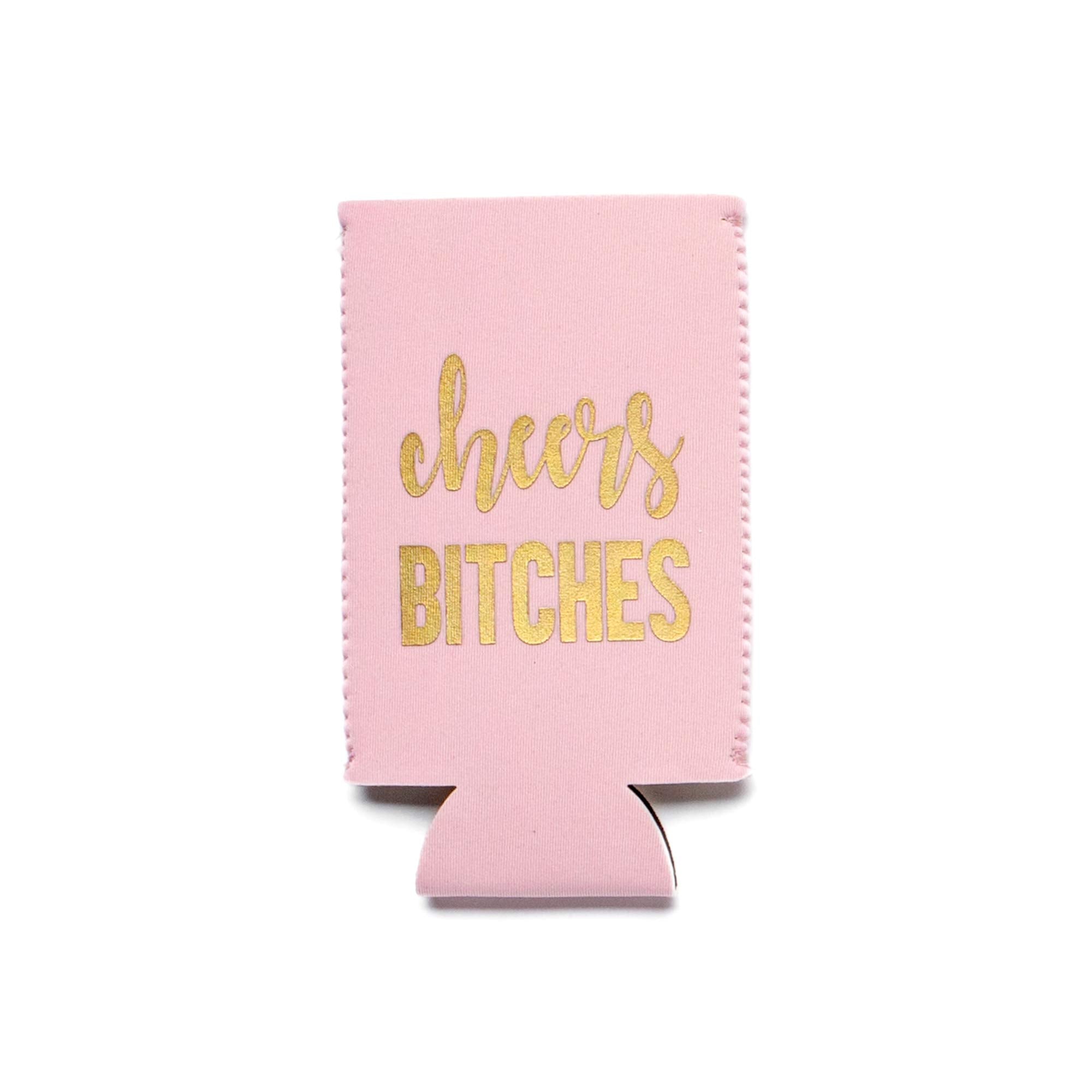 Bachelorette Party Decorations Slim Can Coolers - Bridal Party (Pink Cheers, 6)