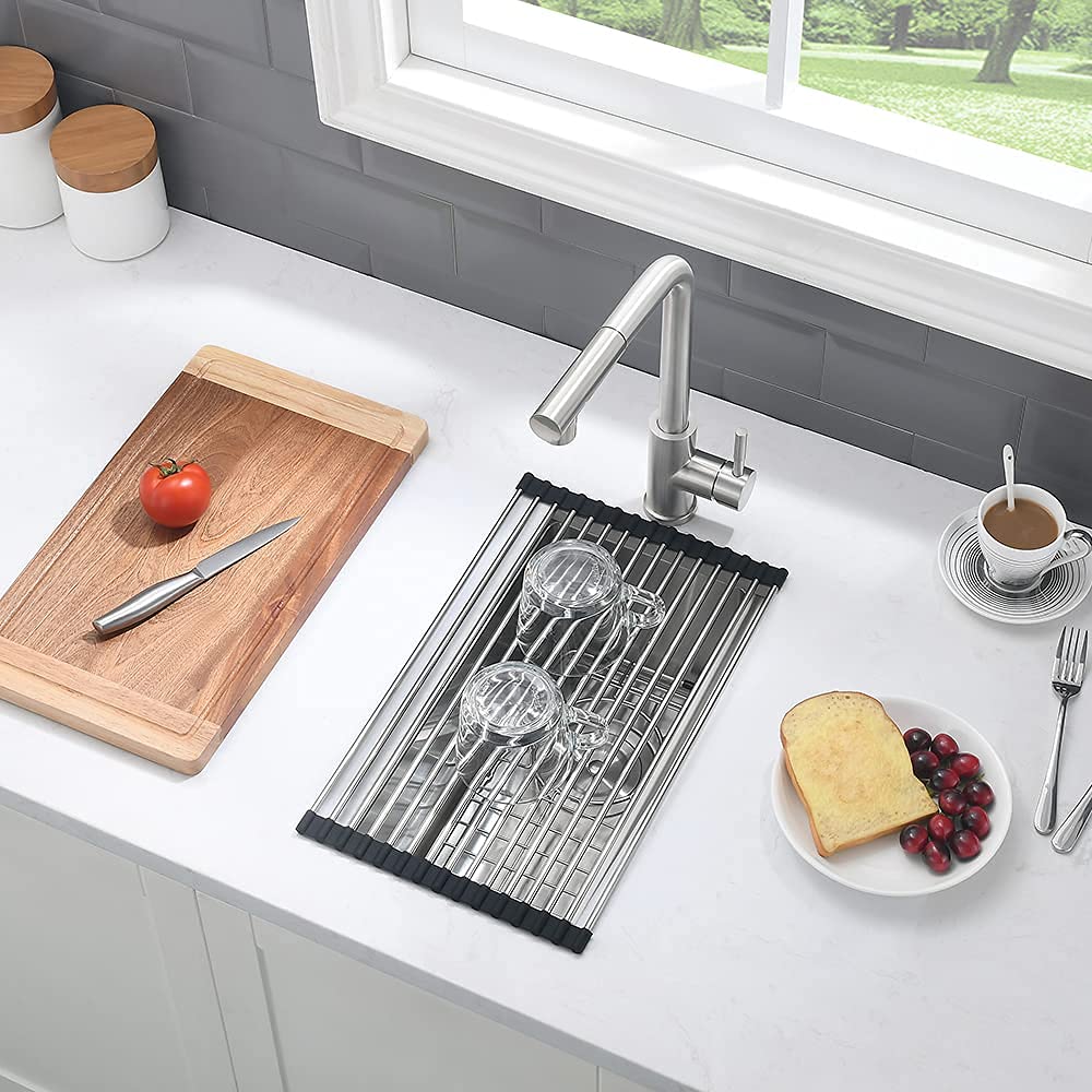 10 Inch Bar Sink Undermount - Vasoyo 10''X18'' Undermount Wet Bar Prep Kitchen Sink 16 Gauge Stainless Steel Single Bowl Bar And