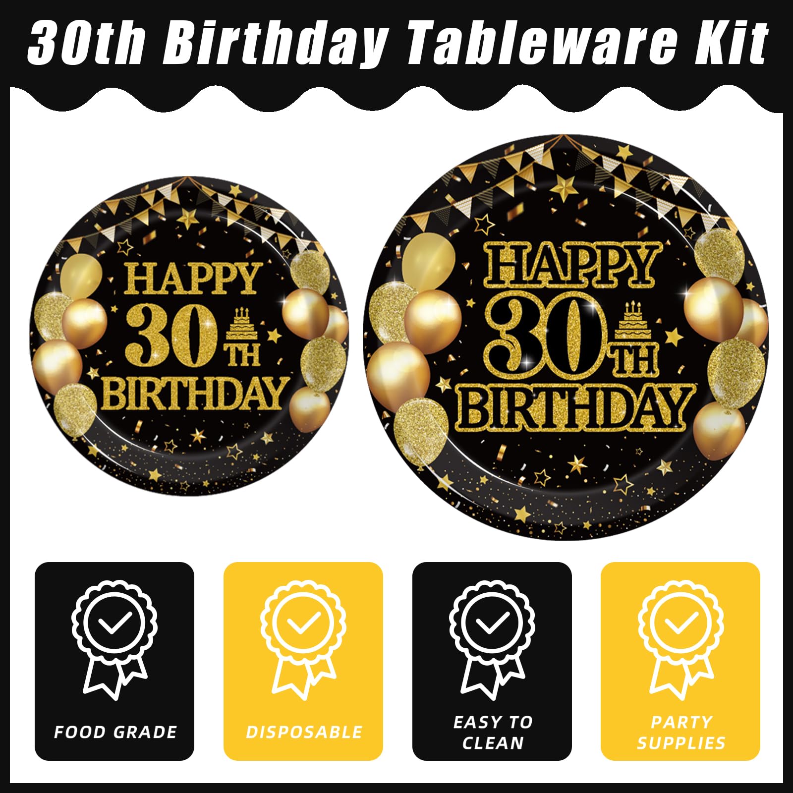 Kepeel 96Pcs 30Th Birthday Party Tableware Set, Back In 1994 Birthday Party Decorations Supplies For Men Women Kepeel Cheers To