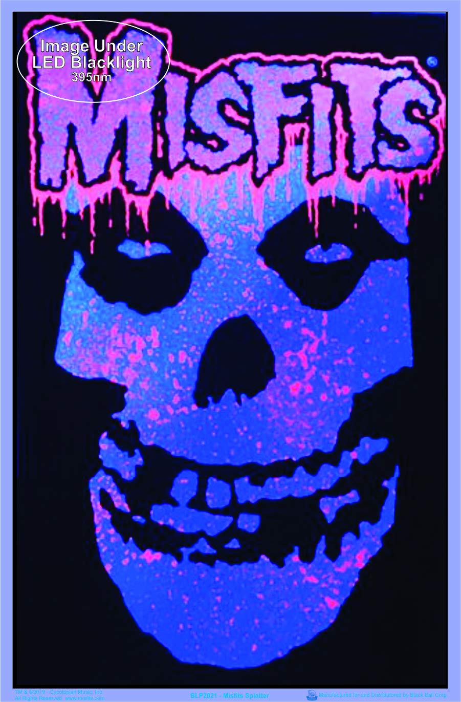 Misfits - Splatter - Officially Licensed, Authentic Blacklight Flocked Poster - 23'' X 35''