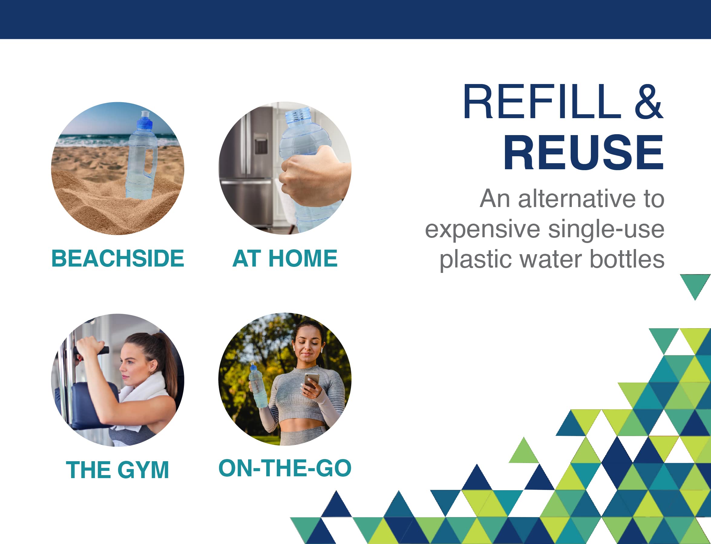 Arrow H2O On The Go 1L Water Bottle - Clear Plastic, BPA Free, Leakproof, Built-in Handle, Ideal for Gym and Sports Practice