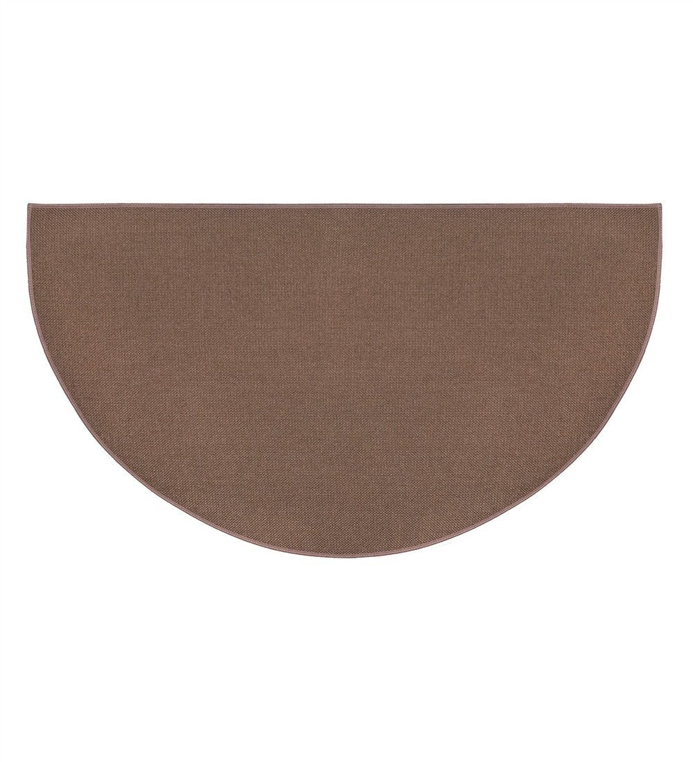 Plow & Hearth 27x48 Half Round Fireproof Hearth Rug | Brown | Double Layer Fiberglass Fireplace Mat | Protect Home D  cor Hardwo