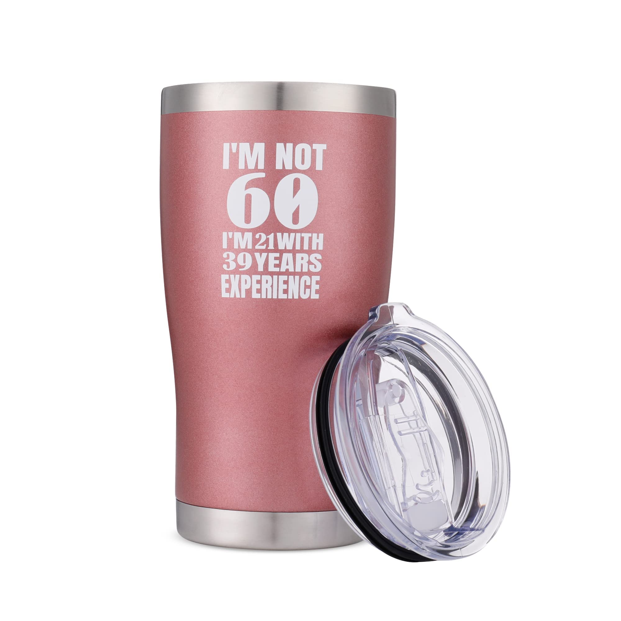 Misty Hawk Vacuum Insulated Tumbler With Lid And Straw- 60Th Birthday Cups (20 Oz), Happy 60Th Birthday Gifts For Women And Men,