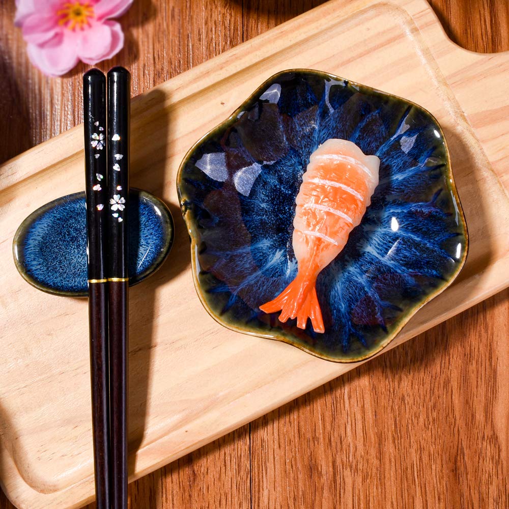 Bosili Japanese Blue Soy Sauce Dishes Vintage Ceramic Dipping Sauce Dish Bowl Set Of 5 Asian Sauce Bowls For Sushi Sauce Side Di
