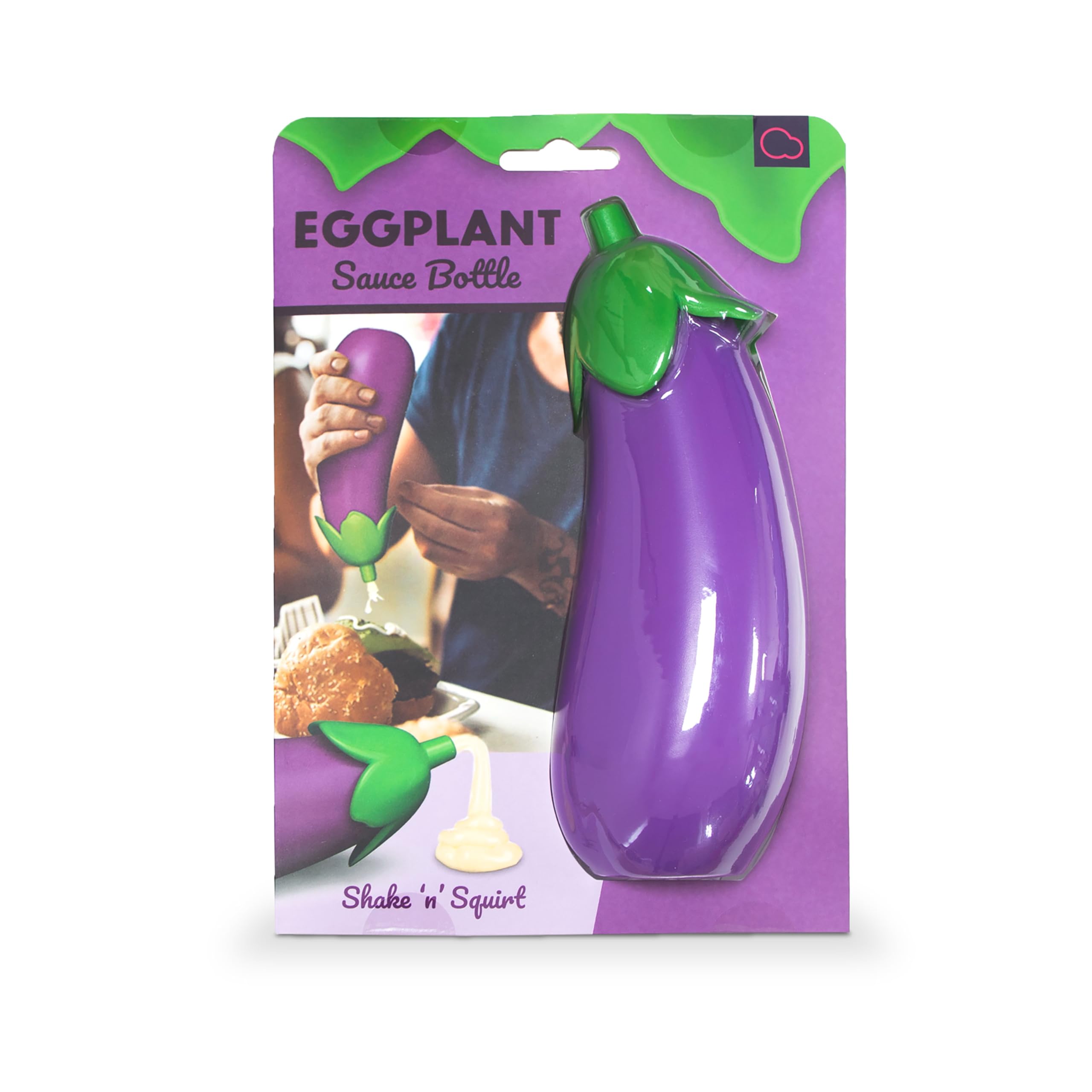 Bubblegum Stuff Eggplant Sauce Bottle - Emoji-Inspired Sauce Bottle - Kitchen Accessories - 1.16 fl oz BPA-Free Mayonnaise & Ket