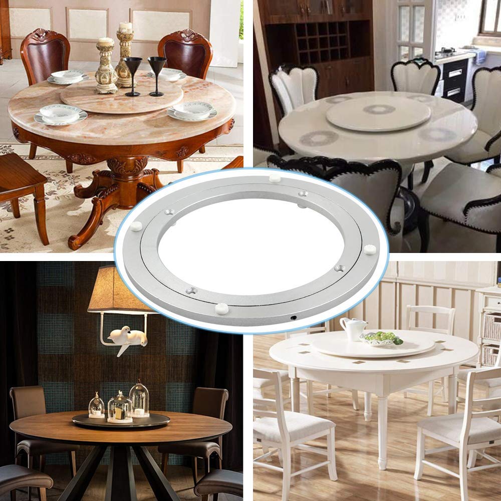 Dailydanny Aluminum Heavy Duty Lazy Susan Rotating Turntable Bearing Swivel Plate Hardware For Dining-Table (10 Inch)
