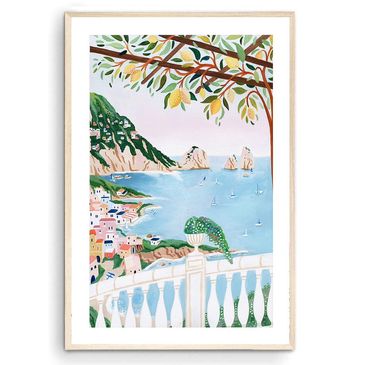 Capri Art Print, Italy Art Print, Amalfi Coast, Travel Gift, Travel Poster, Italian Coast, Housewarming, Wedding Gift (Unframed)
