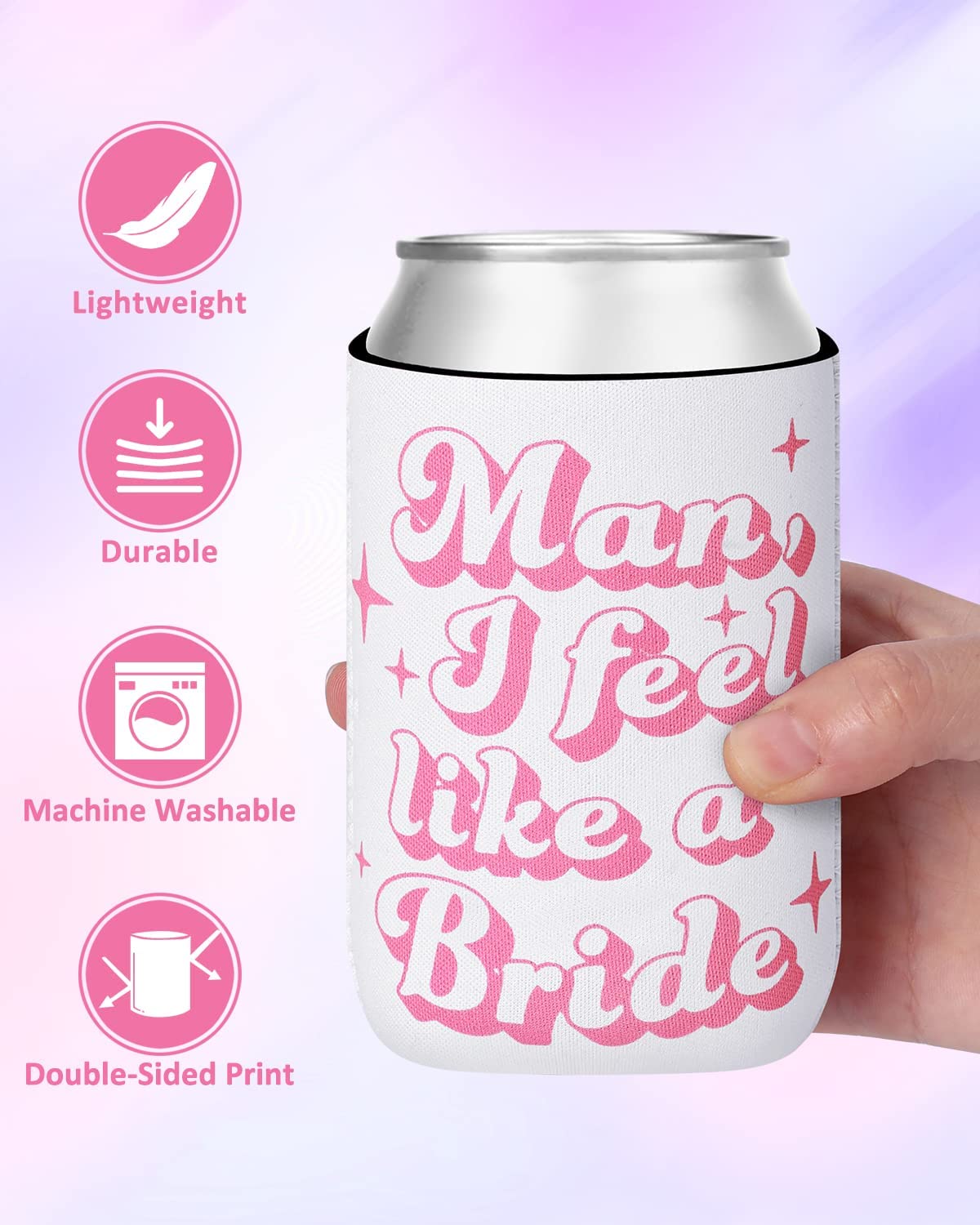 12-Pack Disco Cowgirl Bachelorette Party Can Sleeves Let's Go Girl Beverage Sleeves Favor for Space Cowgirl Bridal Shower Party Supplies 70s Theme Retro Bachelorette Party Decorations