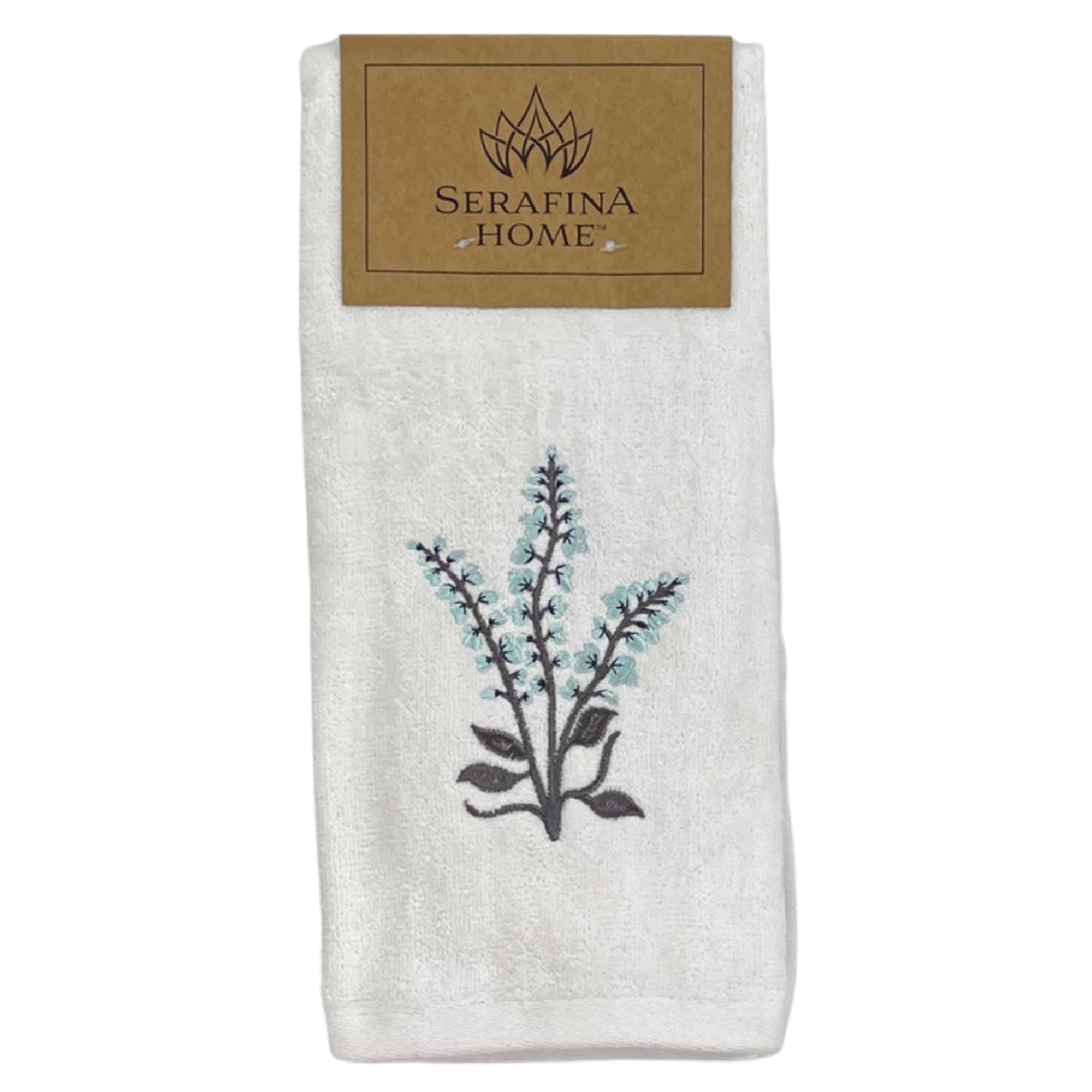 Serafina Home Summer Soft Absorbent Floral Guest Hand Towels: Summer Light Blue Flowers And Leaf Design, 2 Piece Ashley