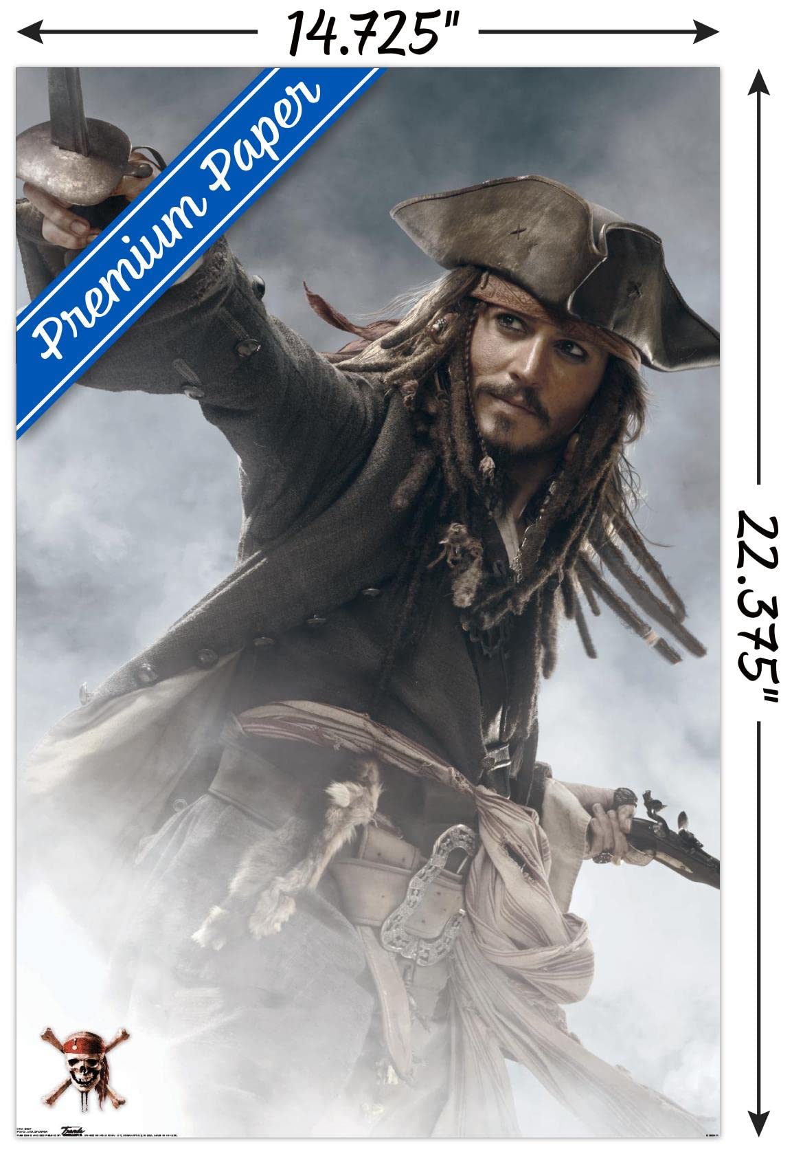 Trends International Disney Pirates Of The Caribbean: At World'S End - Jack Sparrow Wall Poster, 14.725'' X 22.375'', Premium Un