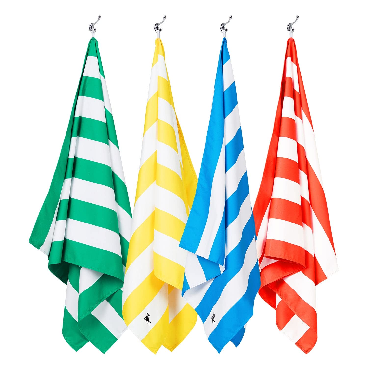 Dock & Bay Beach Towel - Quick Dry, Sand Free - Compact, Lightweight - 100% Recycled - Includes Bag - Cabana - Set A (4), Large