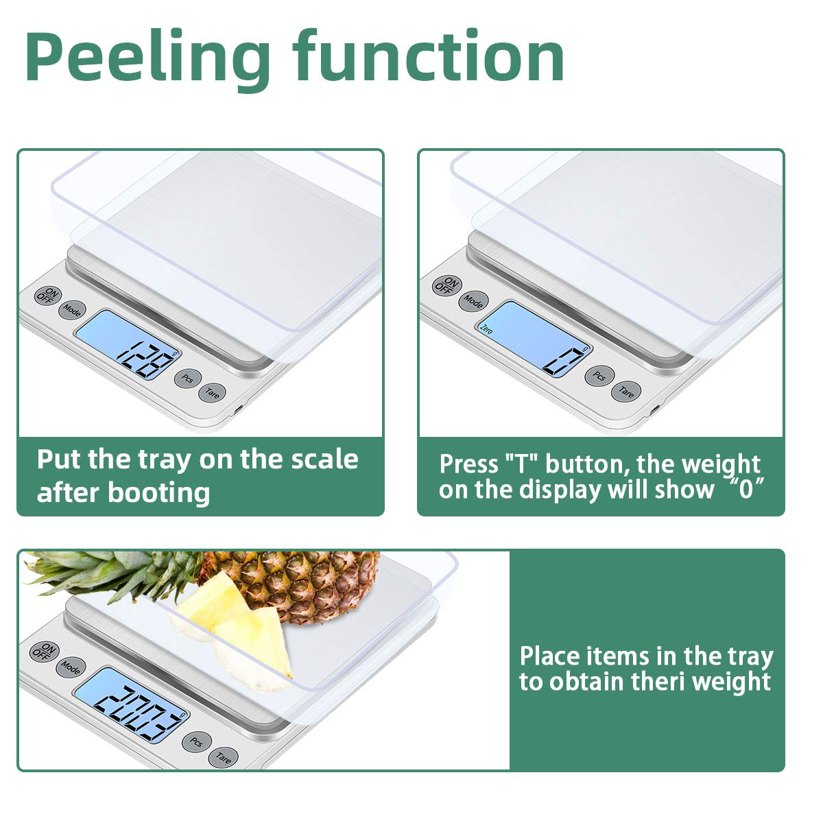 Kubei Upgraded Larger Size Digital Food Scale Weight Grams And Oz, 10Kg1G Kitchen Scale For Cooking Baking, High Precision Elect