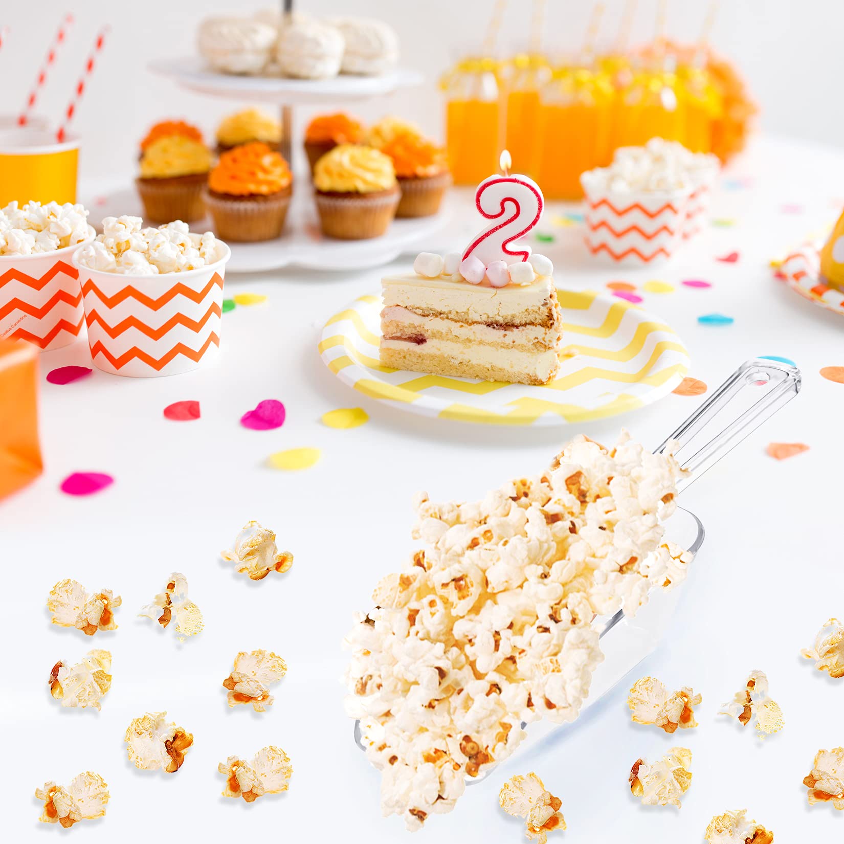 Ice Scoop Candy Buffet Containers Scoopers, Hmxpls Clear Plastic Scoop For Popcorn Cookie Candy Buckets, Podpocket Acrylic Large
