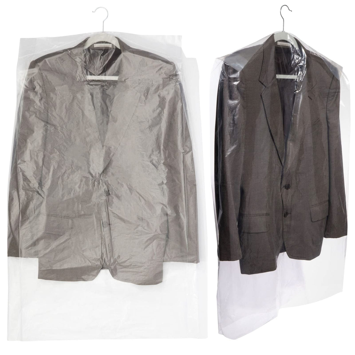 50 Pack Clear Plastic Garment Bags For Hanging Clothes, Dry Cleaner Bag Clothing Protector Covers (21 X 40 In), Normal