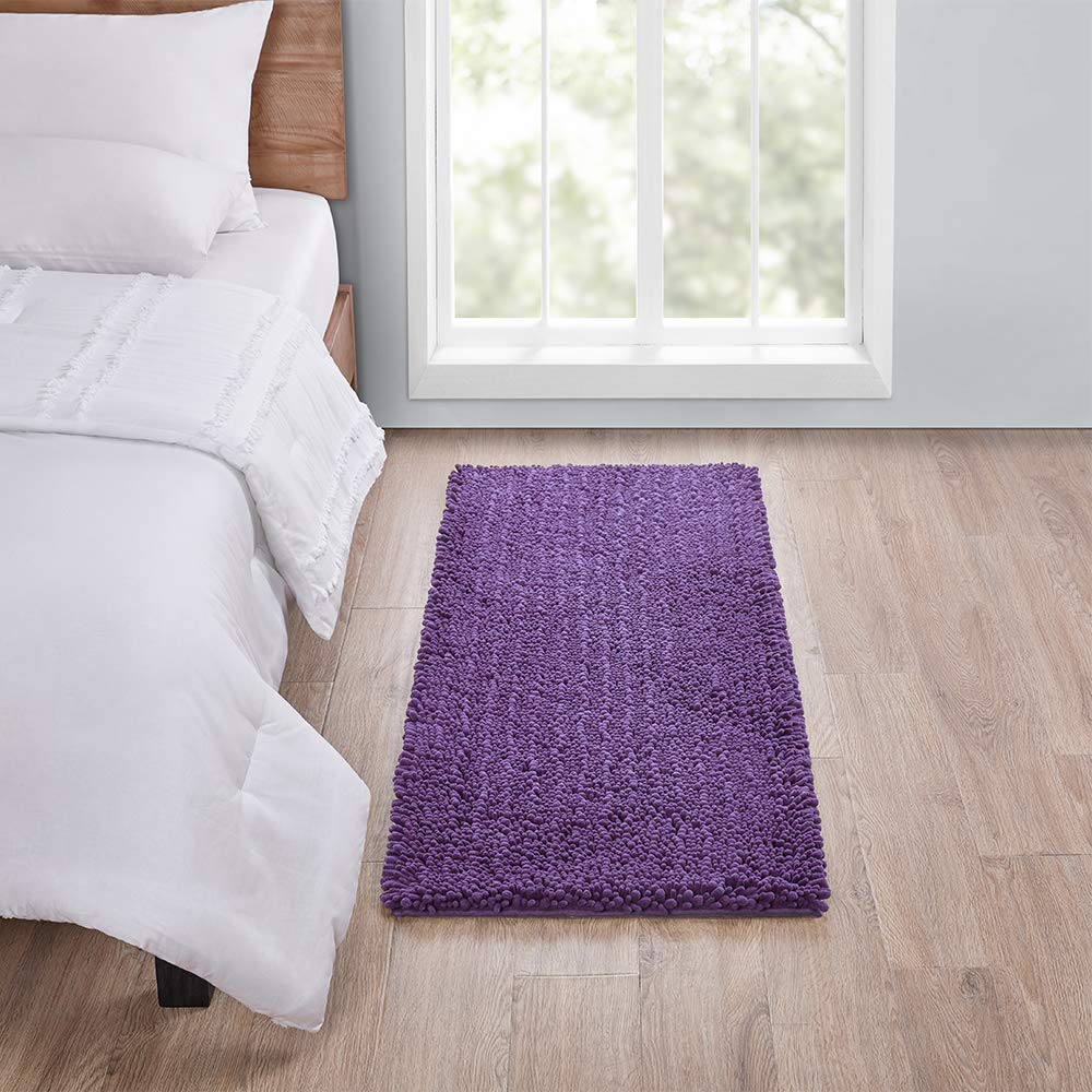 Walensee Large Bathroom Rug Non Slip Bath Mat (72X24 Inch Lavender) Water Absorbent Super Soft Shaggy Chenille Machine Washable
