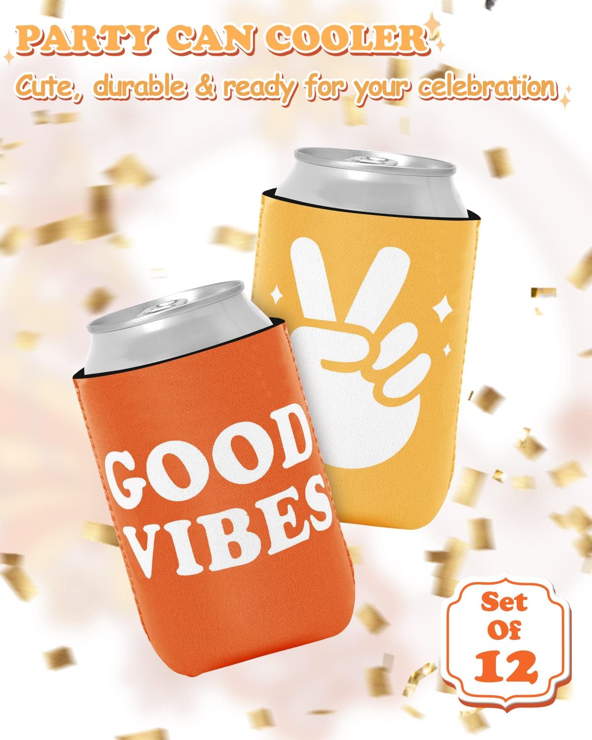 12-Pack Retro Bachelorette Party Can Cooler 70S Theme Beverage Sleeves Favor For Disco Bridal Shower Party Supplies Hippies Groo