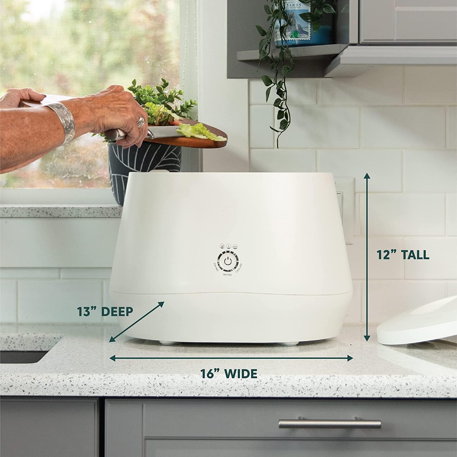 Lomi 1.3 - 3L, Electric Composter (45 Cycles), Worlds First Smart Waste That Turns Waste Into Natural Fertilizer With A Single B