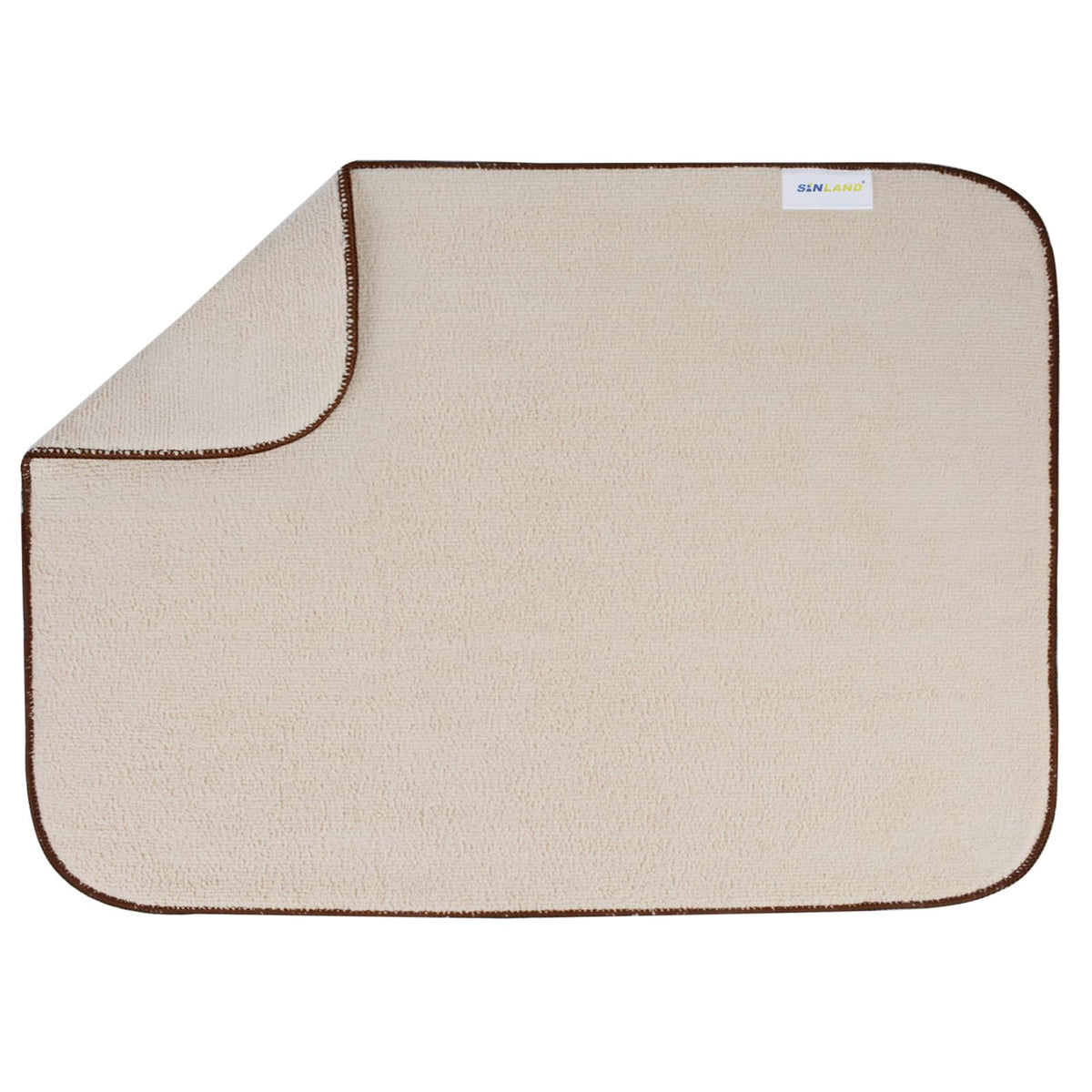 Sinalnd Microfiber Dish Drying Mat Super Absorbent Dish Drying Rack Pads Kitchen Counter Mat 18Inchx24Inch Cream