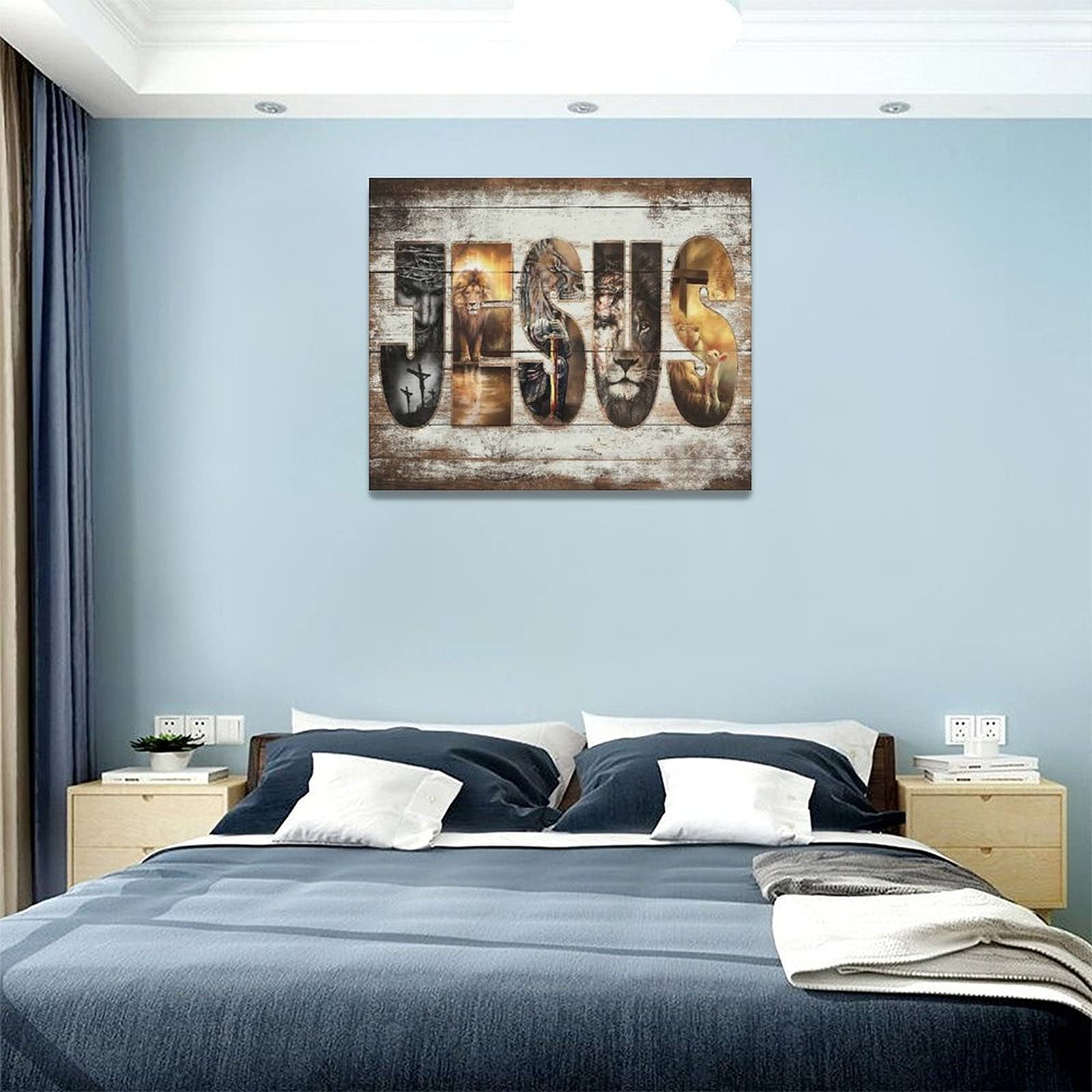 Amazing Jesus Pictures Canvas Poster Jesus Lion And Lamb Canvas Print God Bible Christian Religious Canvas Wall Art Decor Painti