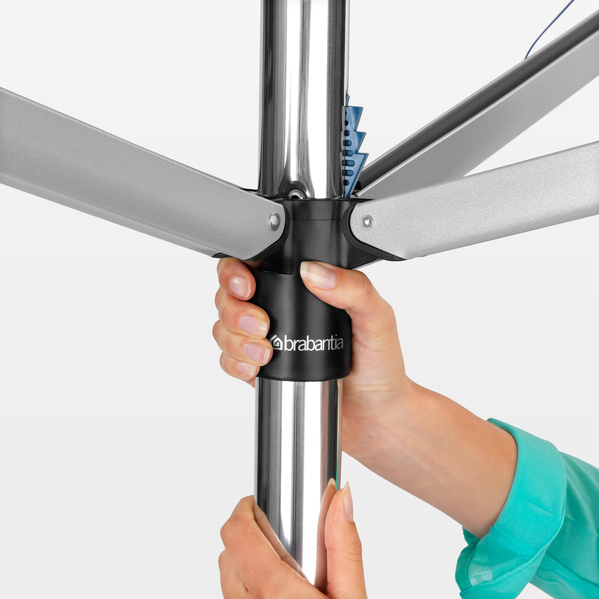 Brabantia Topspinner Rotary Dryer Clothesline with Ground Spike  131 feet  Silver