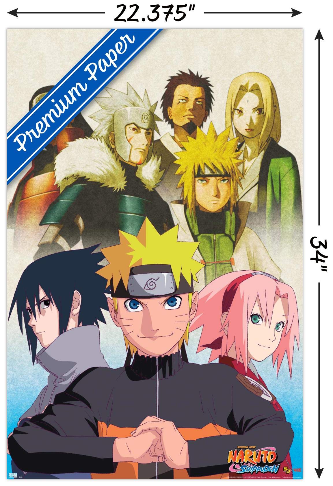 Trends International Naruto Shippuden - Key Art Wall Poster, 22.375'' X 34'', Premium Unframed Version