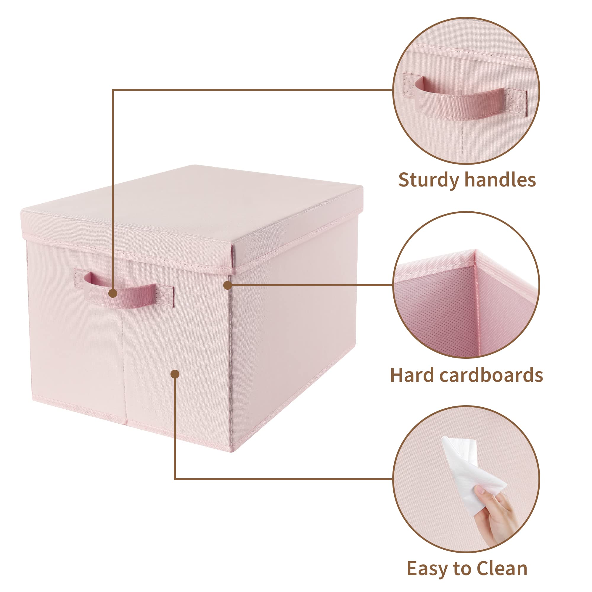 Granny Says Storage Bins Fabric, Large Storage Bins With Lids, Collapsible Storage Box Closet Shelf, Decorative Storage Baskets
