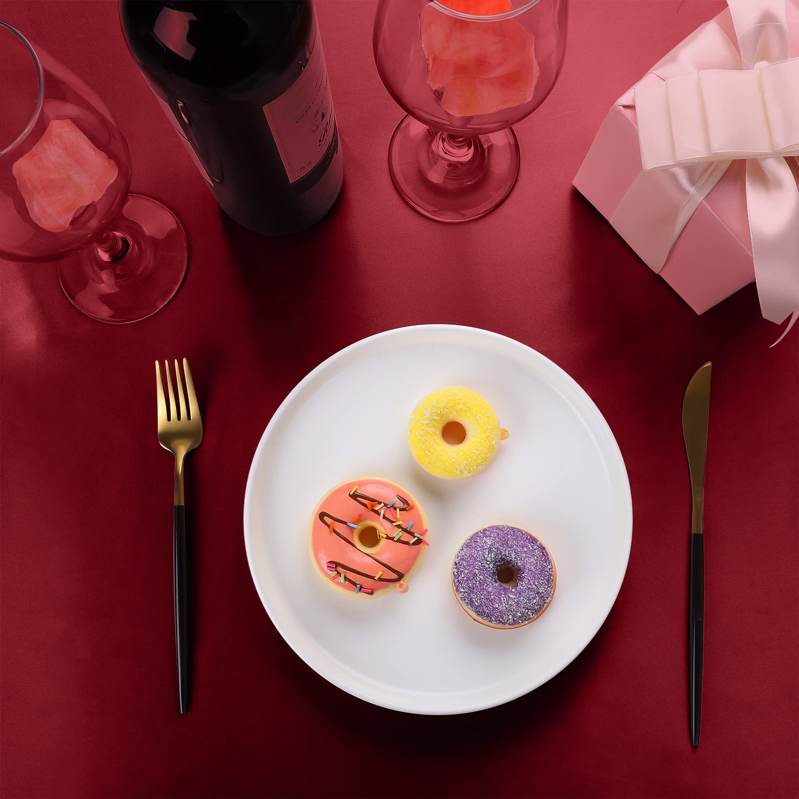 Ruisita Satin Party Tablecloth Table Cover 58 X 102 Inches Wedding Rectangle Bright Silk Tablecloth Table Cover Smooth Fabric Ta