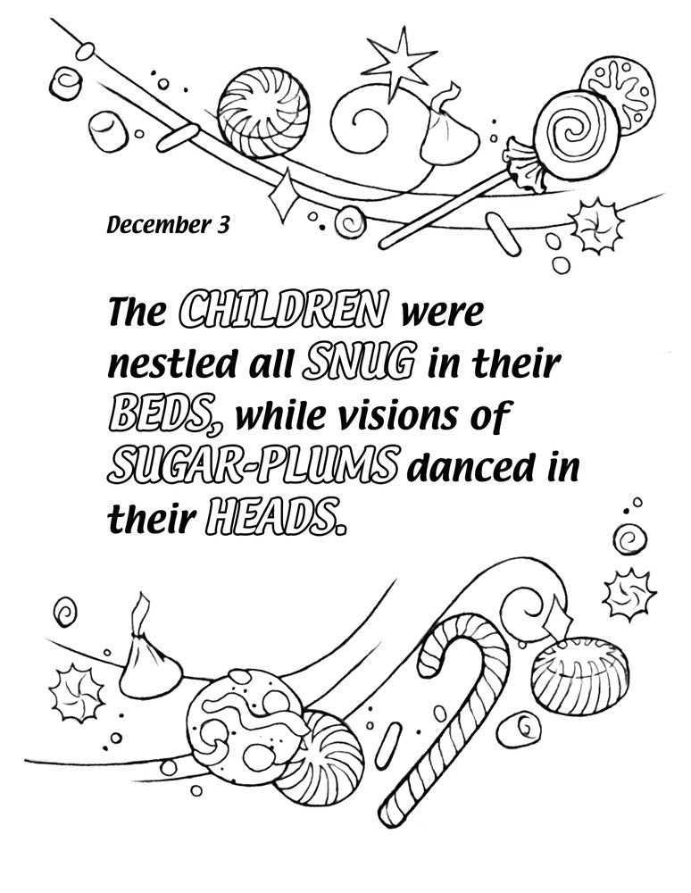 TWAS The Night Before Christmas Coloring Book & Advent Calendar