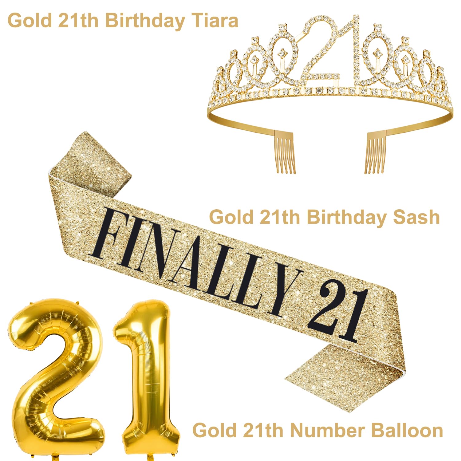 21St Birthday Decorations For Her Include 21St Birthday Tiara And Finally 21 Sash , 21St Birthday Cake Topper And 21 Birthday Ca