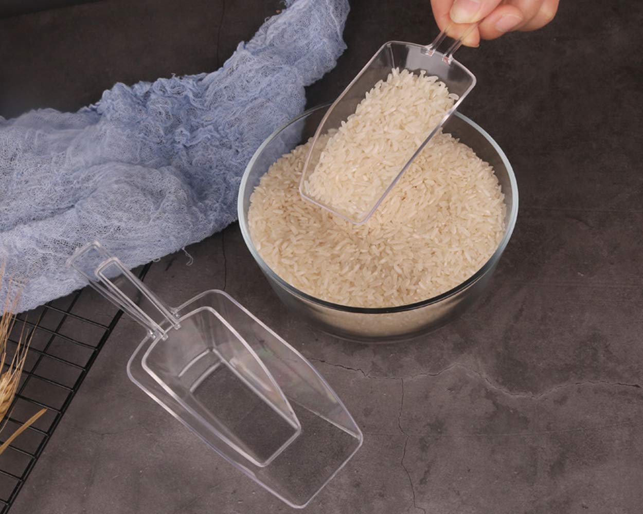 Ds. Distinctive Style Kitchen Scoops Set Of 6 Clear Plastic Scoops With 3 Different Sizes Clear Candy Scoops