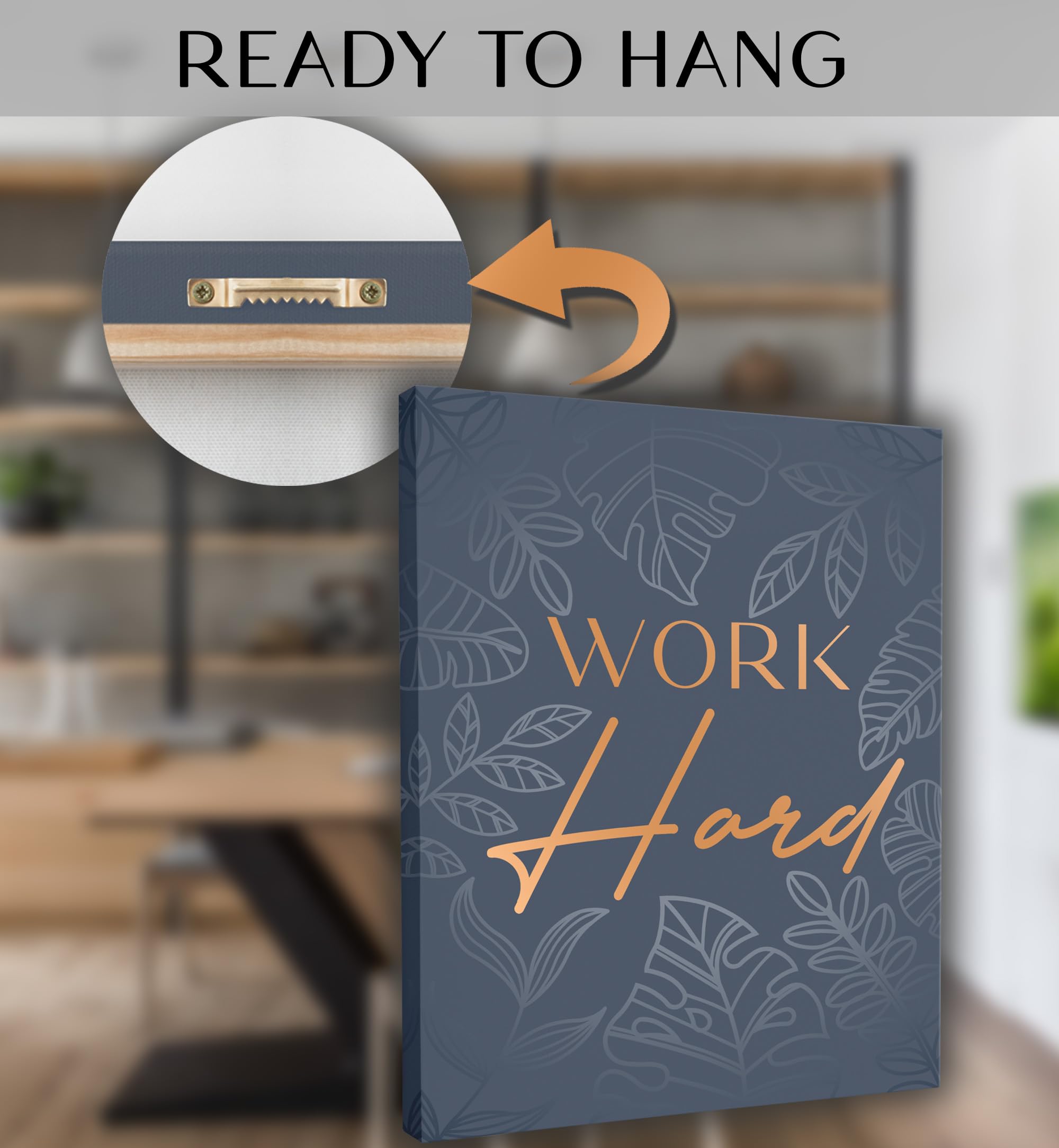 Inspirational Wall D  Cor For Office, Bedroom, Living Room - 3Pc Motivational Poster Set - Framed Canvas - 12.5 X 15 Inch Wall A