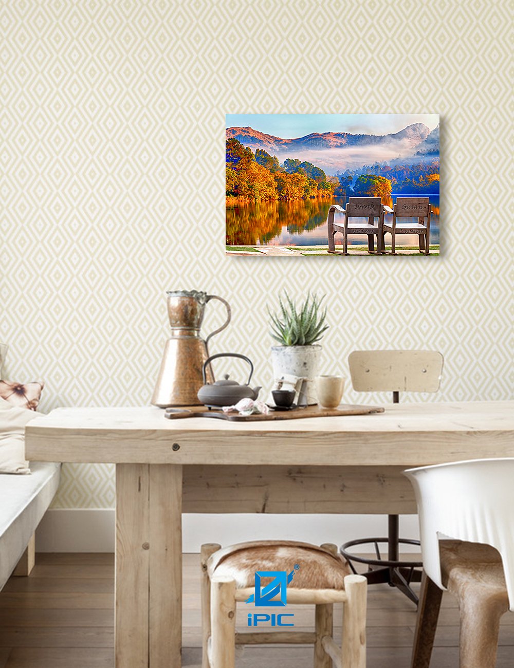 Ipic - Grow Old Together, Personalized Artwork With Names And Date On, Customized Gift For Anniversary,Wedding,Birthday And Holi