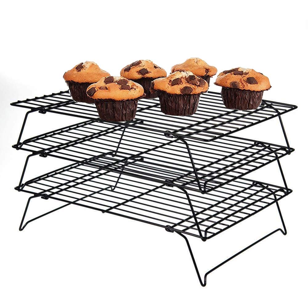 Tier Cooling Rack, Stackable Baking Rack Shelf, Kitchen Cookie Cooling Rack Baking Supplies For Bread Cake Biscuits And More (3-